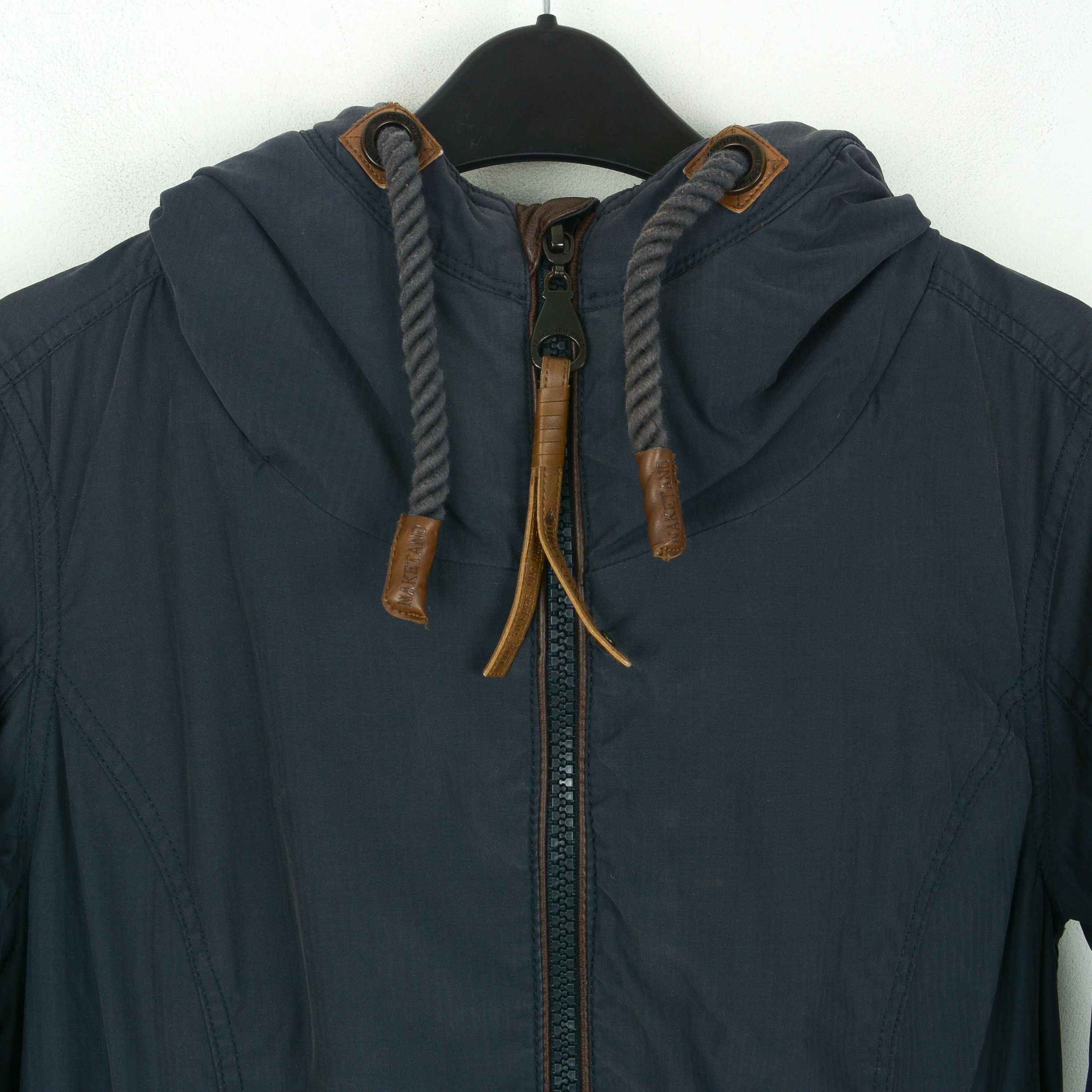 Naketano M Parka Hooded Jacket Windbreaker Coat Zip Top Navy Blue Size M / US 6-8 / IT 42-44 - 2 Thumbnail