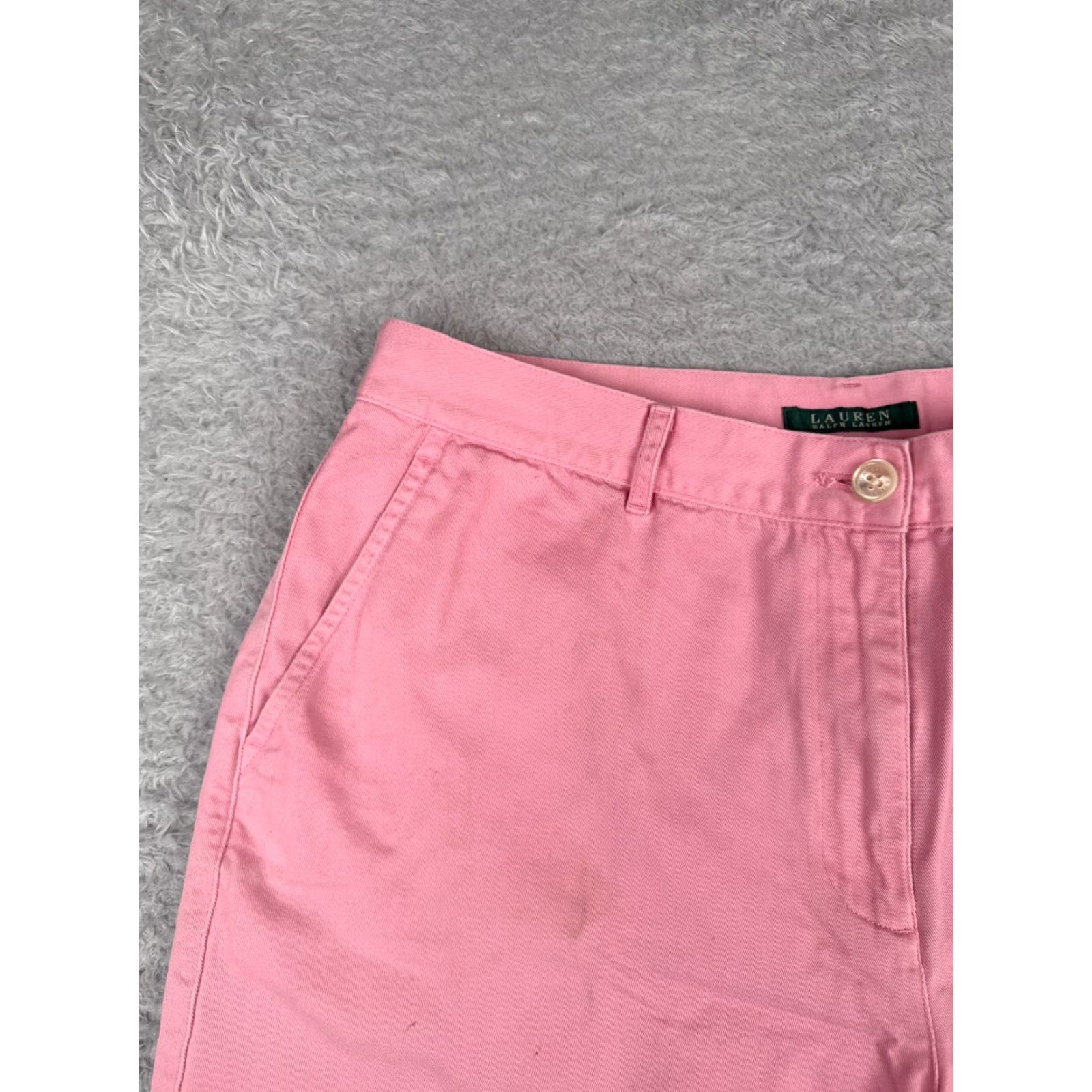 Ralph Lauren Lauren Ralph Lauren Shorts Women 16 Pink Twill 100% Cotton Chino 5-Pocket Regular High Rise 34x6.5 N/A Size 38" / US 16 / IT 52 - 4 Thumbnail