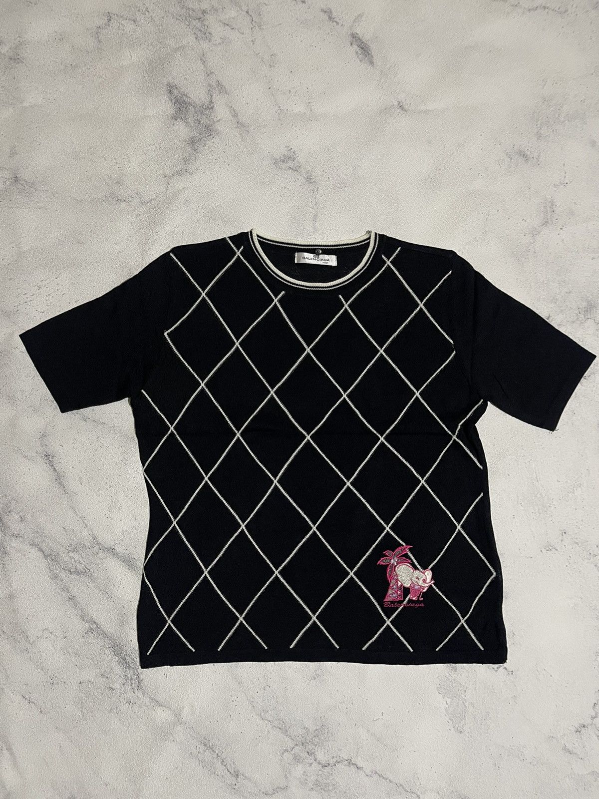 image of Balenciaga Knitted Short Sleeve in Black, Men's (Size Medium)