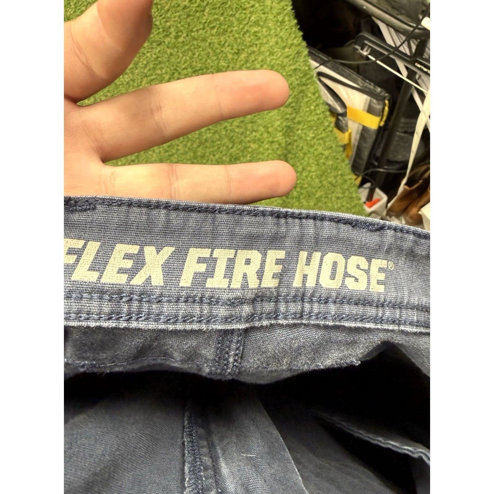 Vintage Duluth Mens Pants 40x28 Flex Fire Hose Carpenter Straight Leg Canvas Workwear Blue 5-Pocket Relaxed Fit Vintage No Mens Size US 40 / EU 56 - 3 Thumbnail
