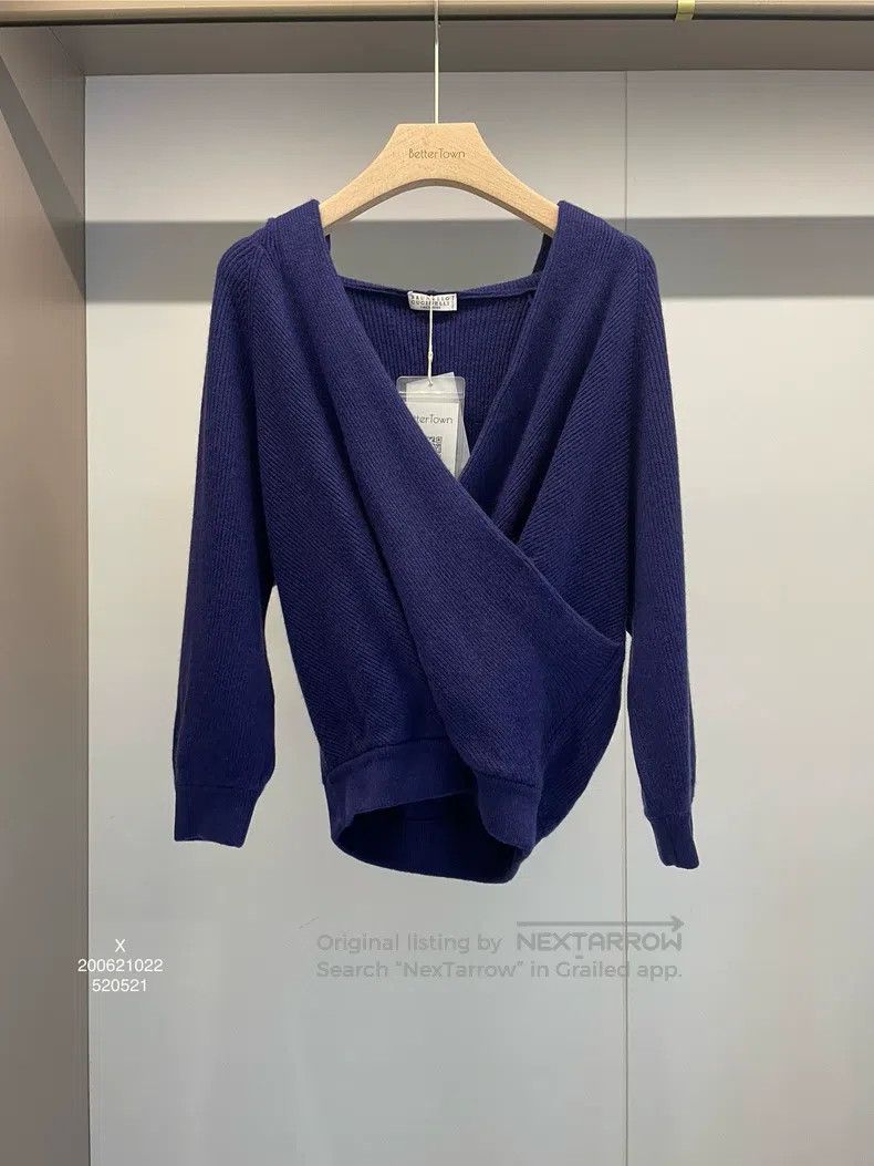 Brunello Cucinelli Brunello Cucinelli Blue Cashmere Sweater Size S / US 4 / IT 40 - 1 Thumbnail