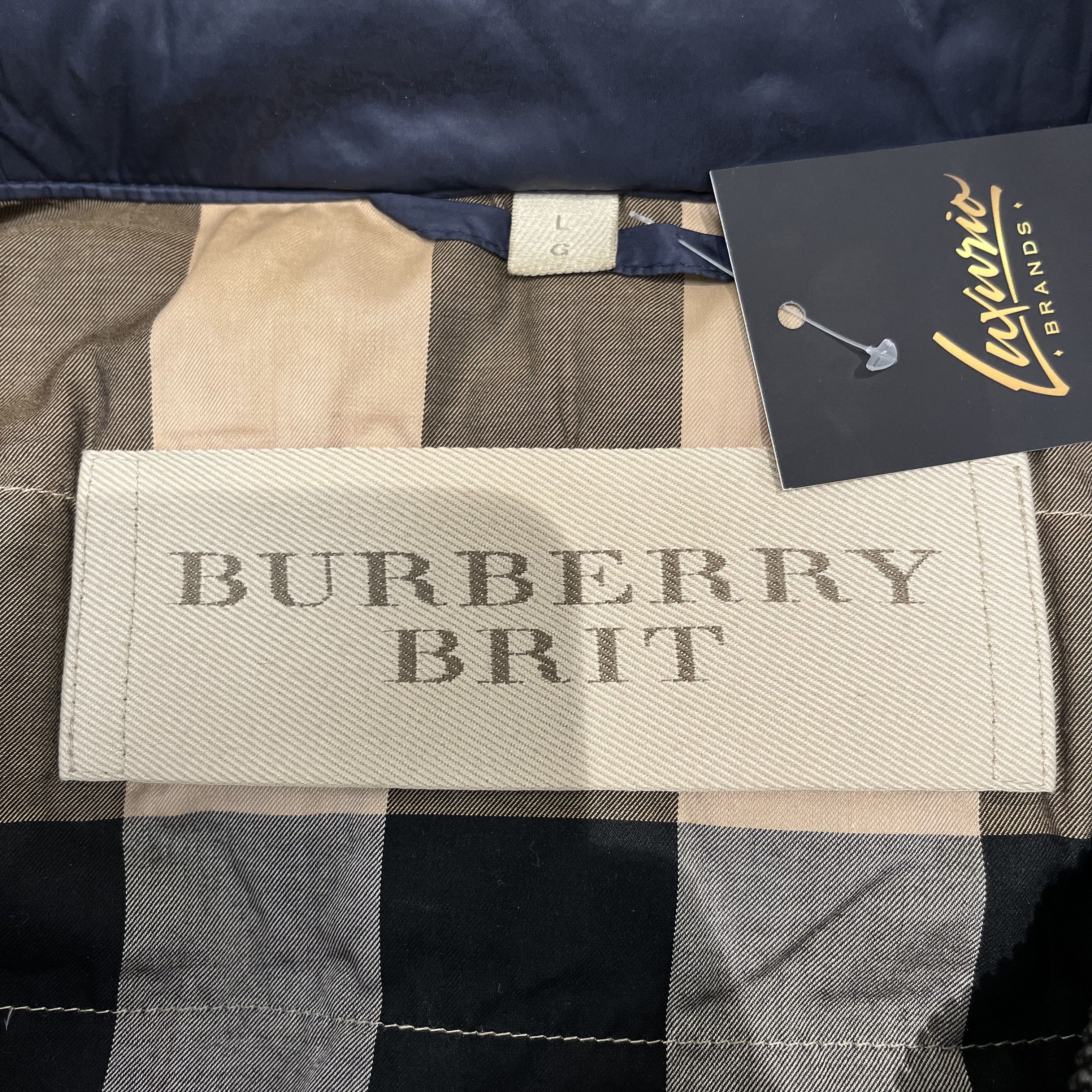Burberry Burberry Lightweight Navy Puffer Jacket Size US L / EU 52-54 / 3 - 3 Thumbnail