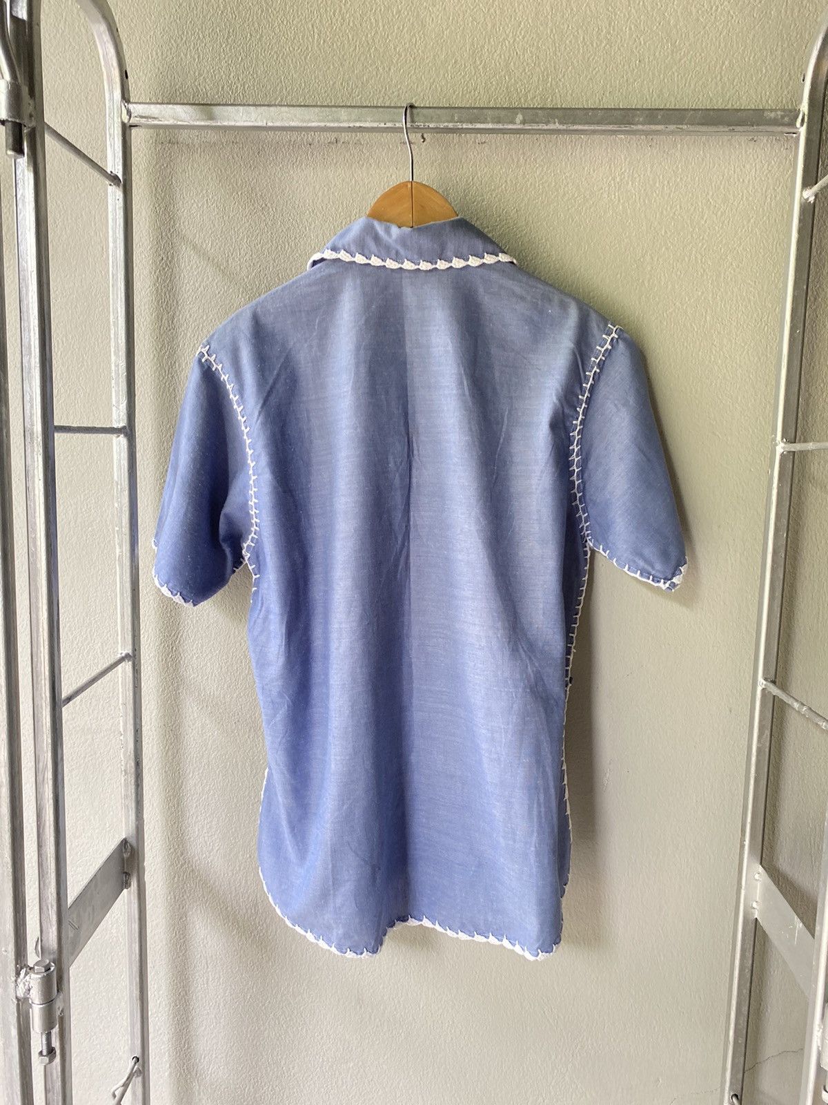 Vintage CROCHET LADDERWORK SHORT SLEEVE SHIRT NOT BODE Size US M / EU 48-50 / 2 - 9 Thumbnail