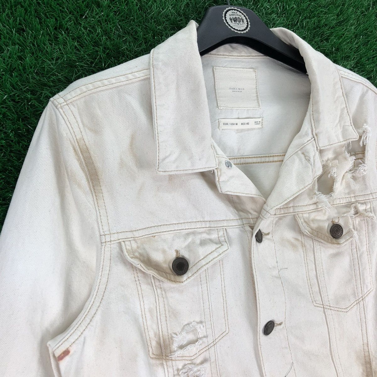 Zara Zara Man Thrashed Denim Jacket Punk Style Size US S / EU 44-46 / 1 - 5 Thumbnail