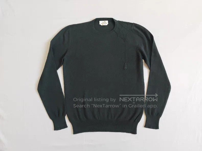 Hermes Hermes Cashmere sweater knitted sweater, dark green, 100% Size US M / EU 48-50 / 2 - 1 Thumbnail