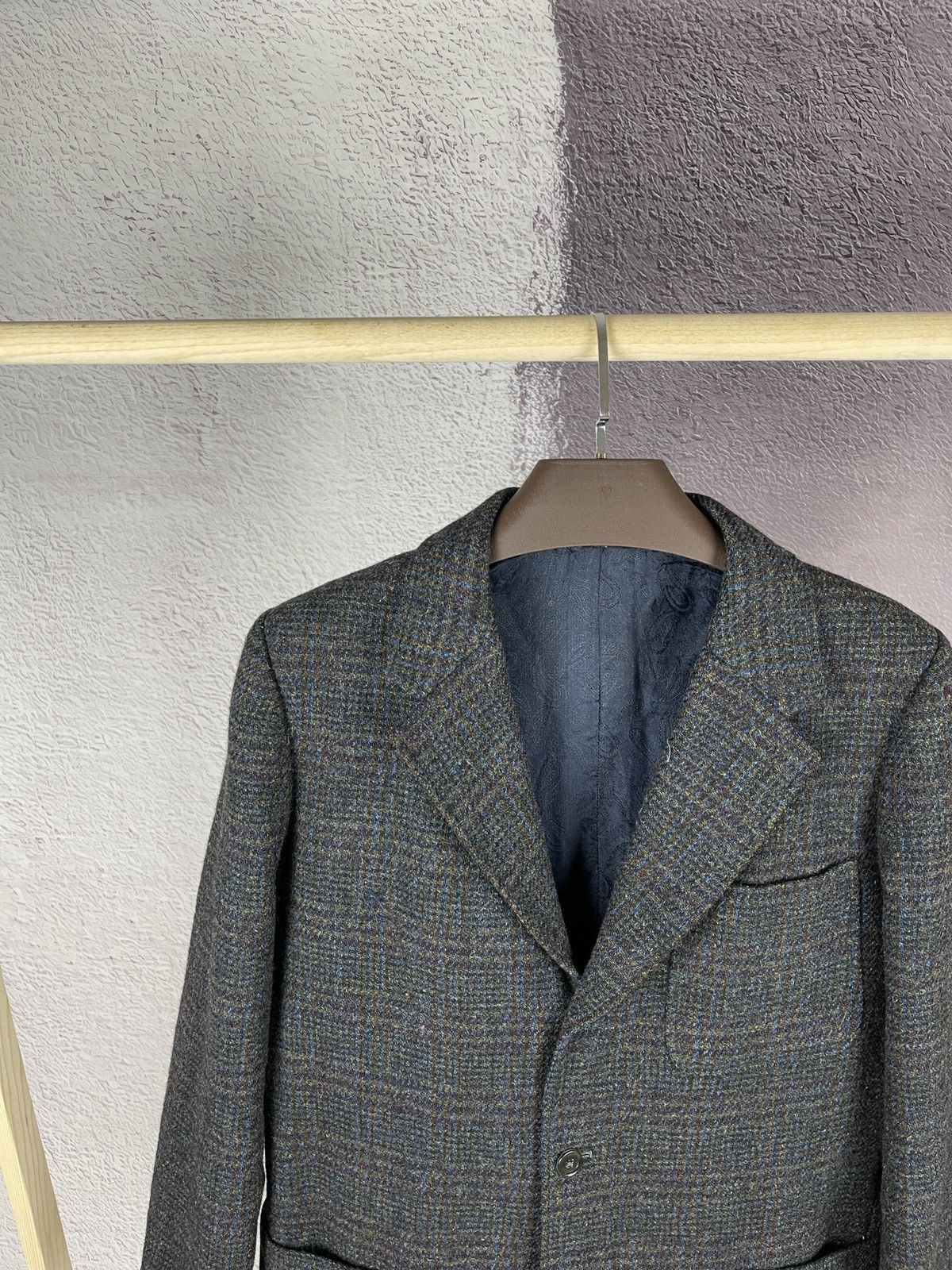 Harris Tweed Harris Tweed vintage 1971 checkered blazer paisley lining Size 44R - 2 Thumbnail