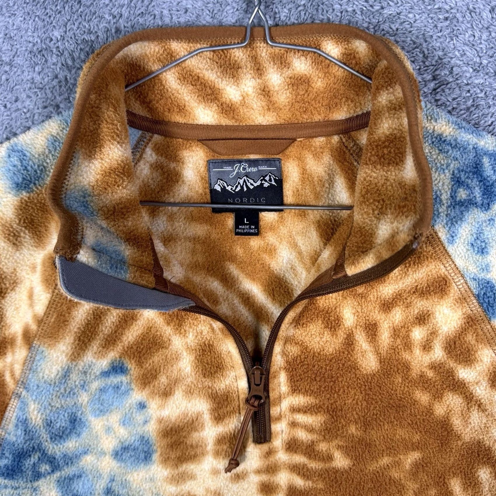 J.Crew J. Crew Sweater Mens L Nordic Tie Dye 1/4 Zip Deep Pile Fleece Pullover Jacket Size US L / EU 52-54 / 3 - 4 Thumbnail