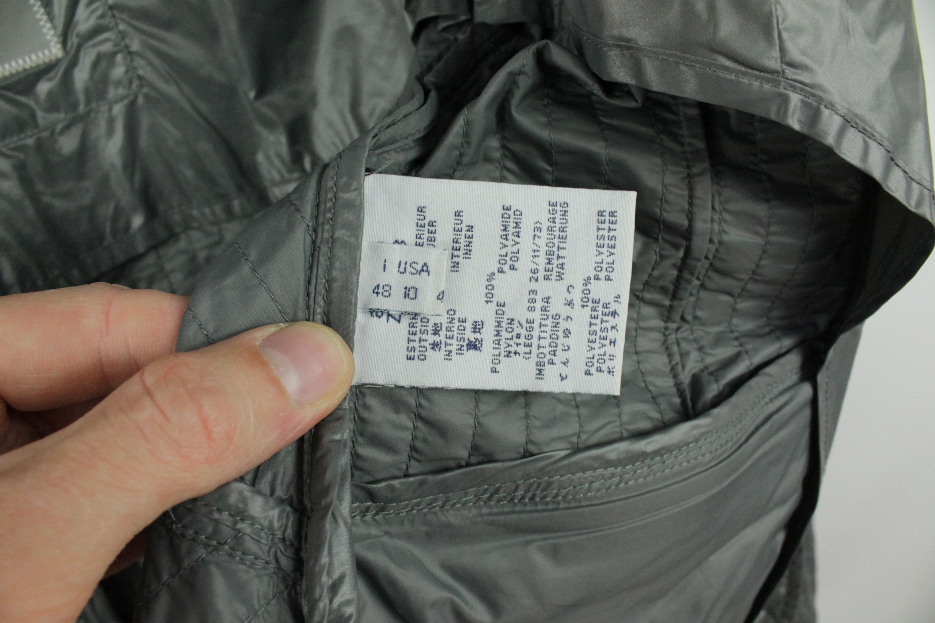Add ADD Quilted Light Gray Nylon Women's Blazer Jacket Size L / US 10 / IT 46 - 11 Thumbnail