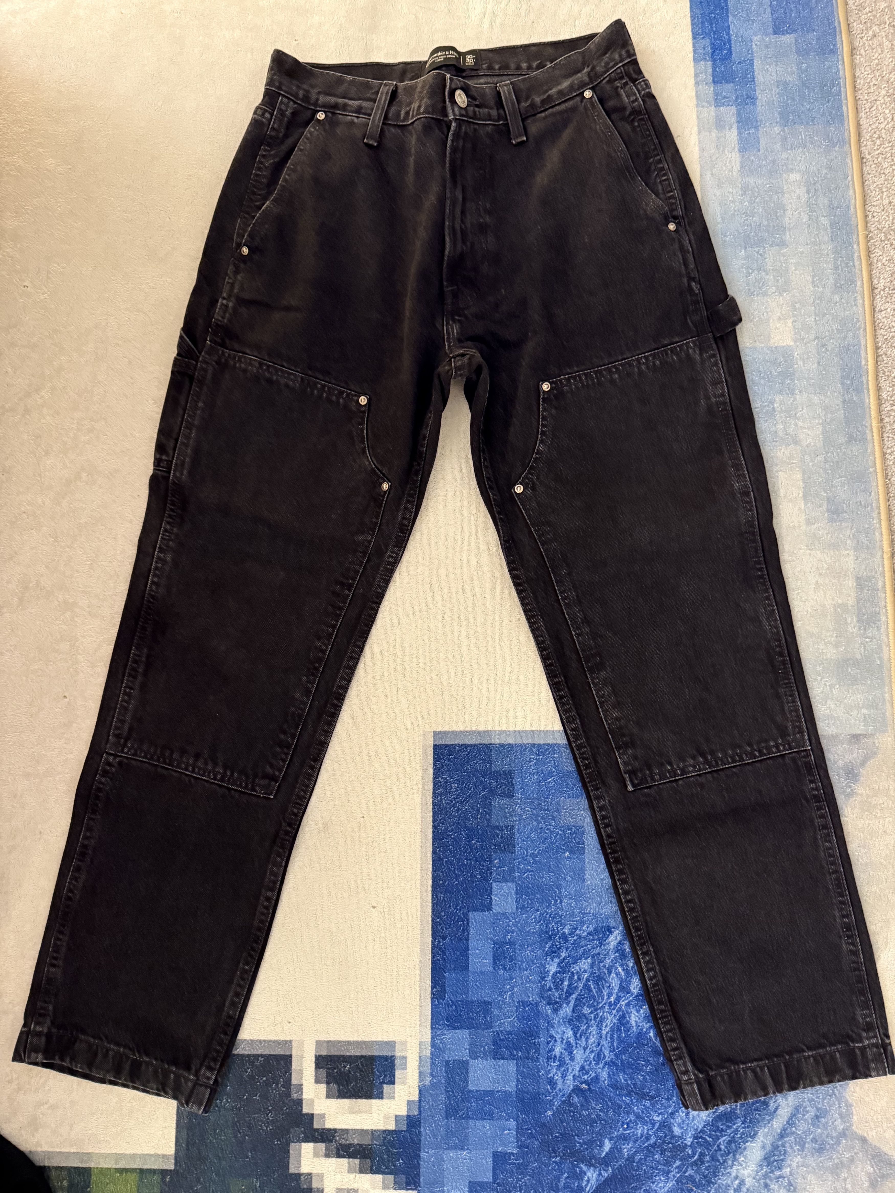 Abercrombie & Fitch Black Baggy Workwear Jean Size US 30 / EU 46 - 1 Thumbnail