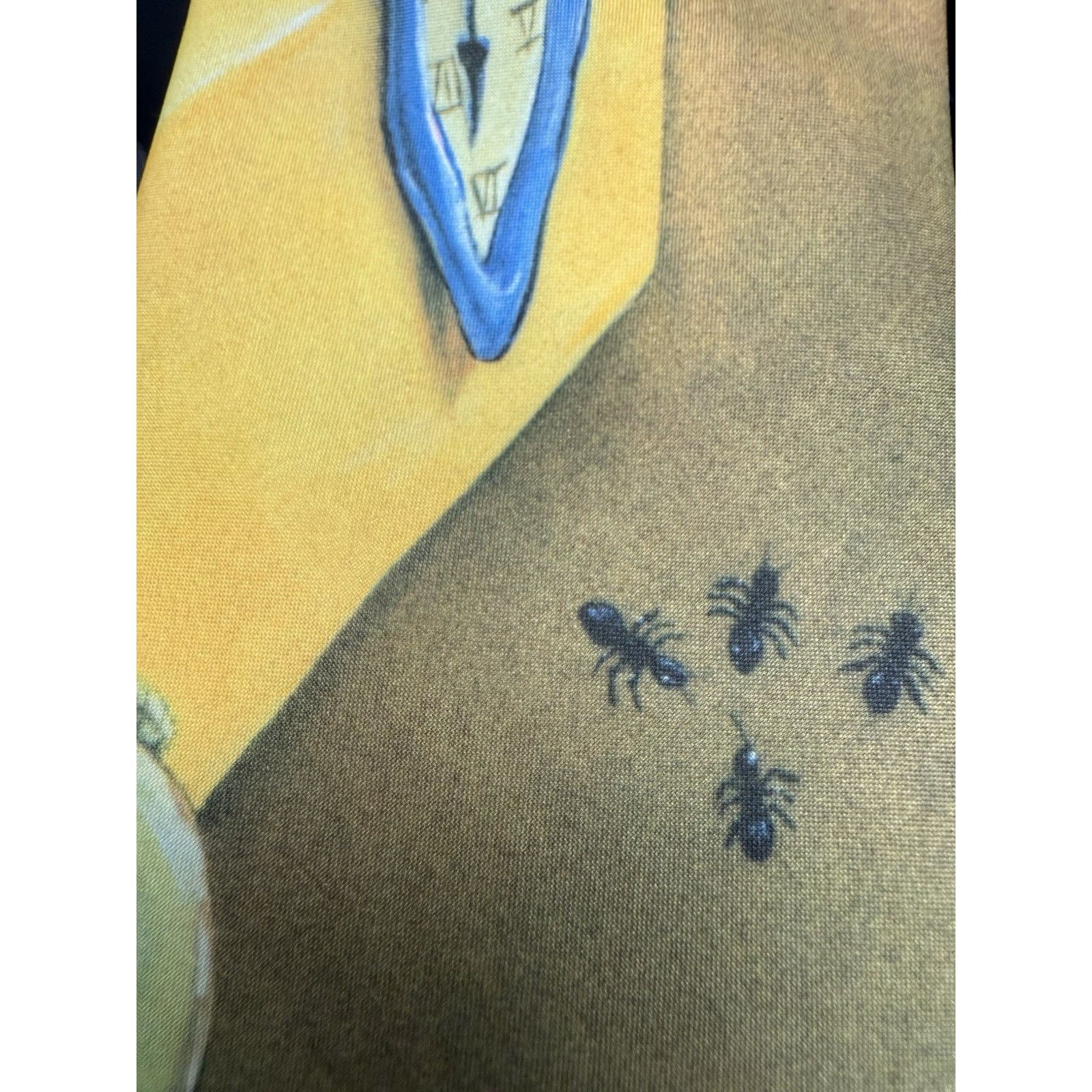 Ralph Marlin RALPH MARLIN "TIME WARP" tie Blue Tan Clock Ants Design Size ONE SIZE - 8 Thumbnail