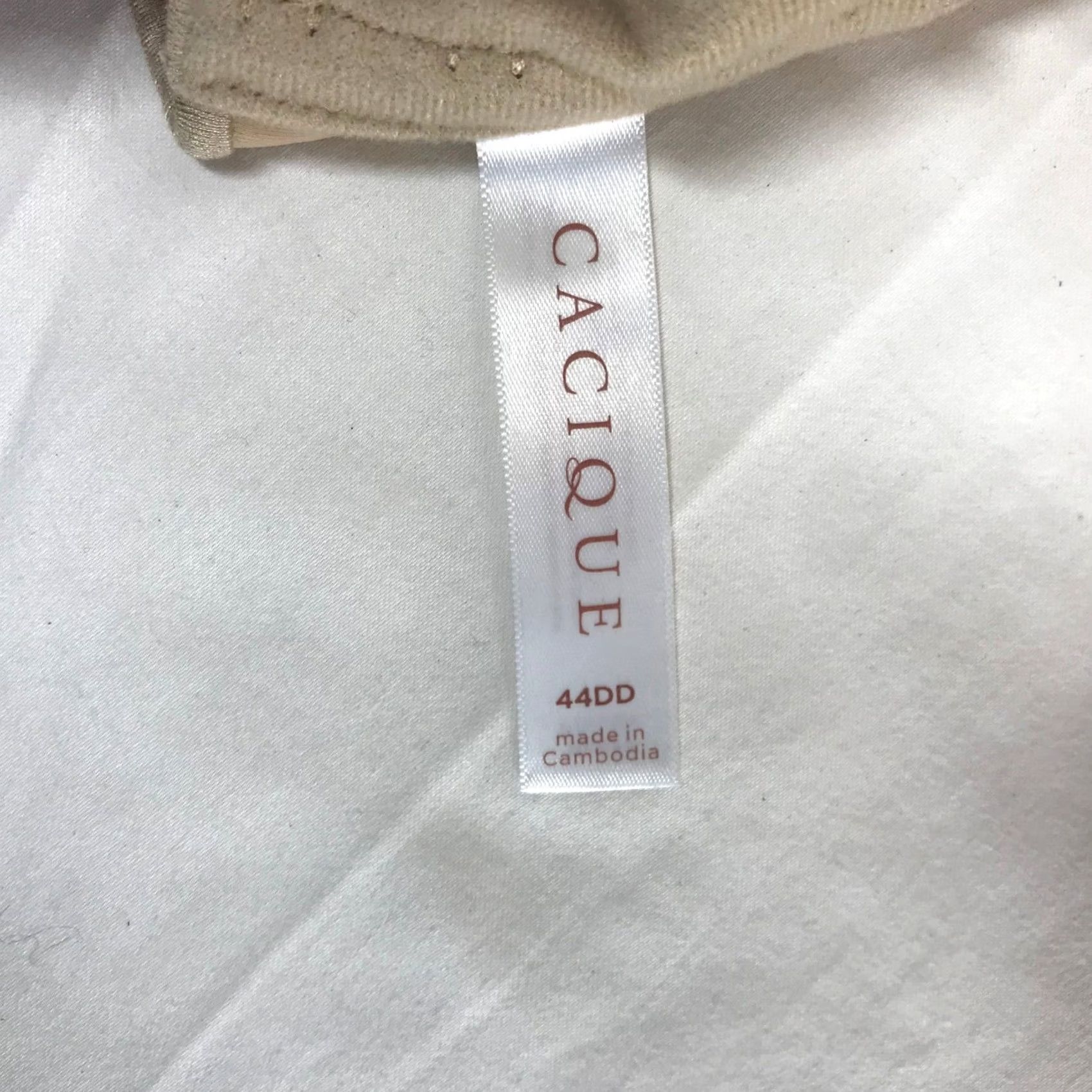 Vintage Cacique Boost Plunge Bra 44DD Tan Beige Plus Size Underwire Seamless Size ONE SIZE - 5 Thumbnail