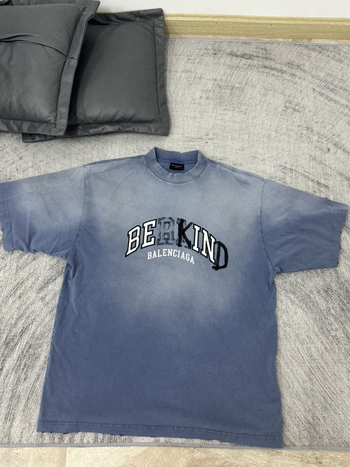 image of Balenciaga Ss23 Be Kind Tee in Blue, Men's (Size Small)