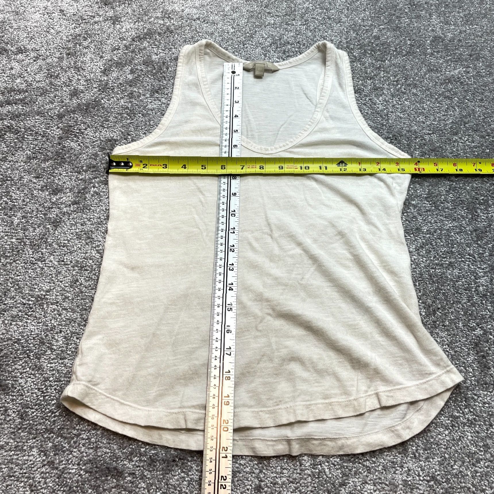 Banana Republic Banana Republic Tank Top Shirt Womens XS Beige Shiny Glitter Striped V Neck Soft Size XS / US 0-2 / IT 36-38 - 5 Thumbnail