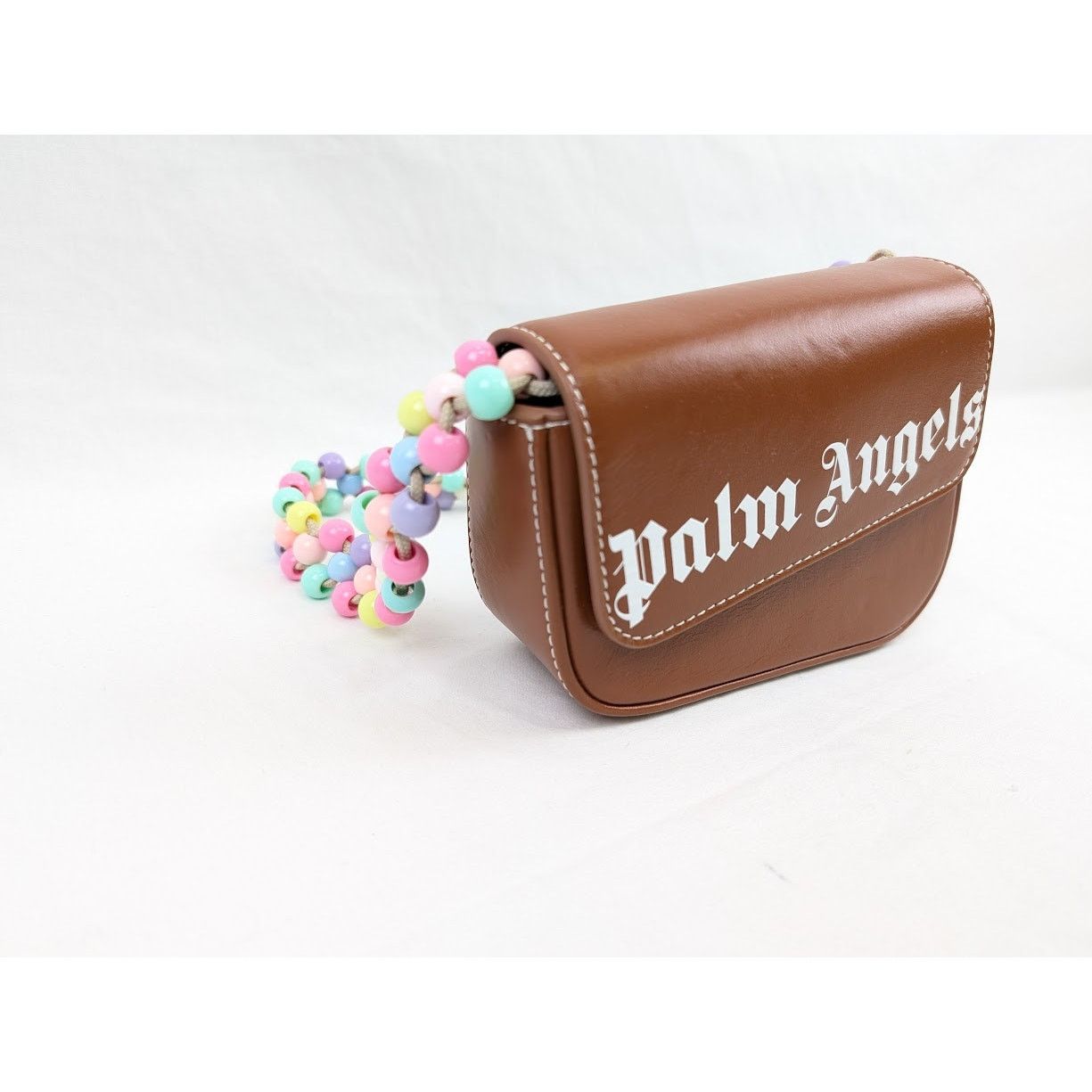 Palm Angels o1rshd1 Q: 2/Size: OS / Beads Strap Crash Bag in Brown/White Size ONE SIZE - 4 Thumbnail