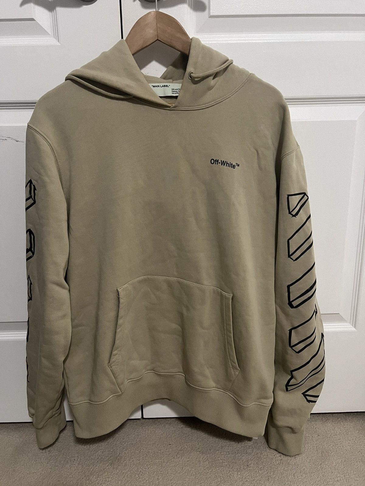 Off-White Off-White Beige Arrows Hoodie Size US M / EU 48-50 / 2 - 2 Thumbnail