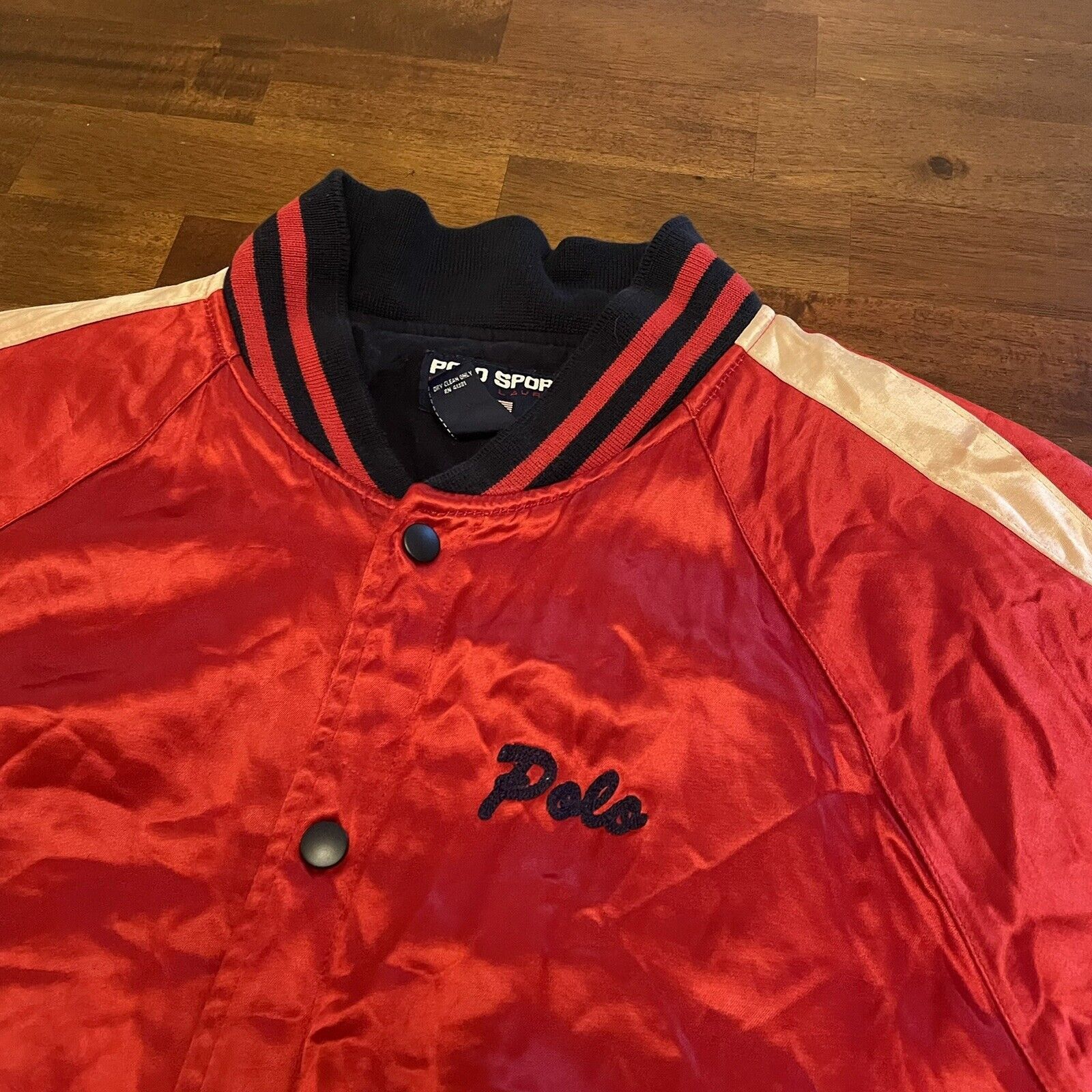Polo Ralph Lauren Vintage Polo Ralph Lauren Script Satin Varsity Jacket XL Size US XL / EU 56 / 4 - 6 Thumbnail