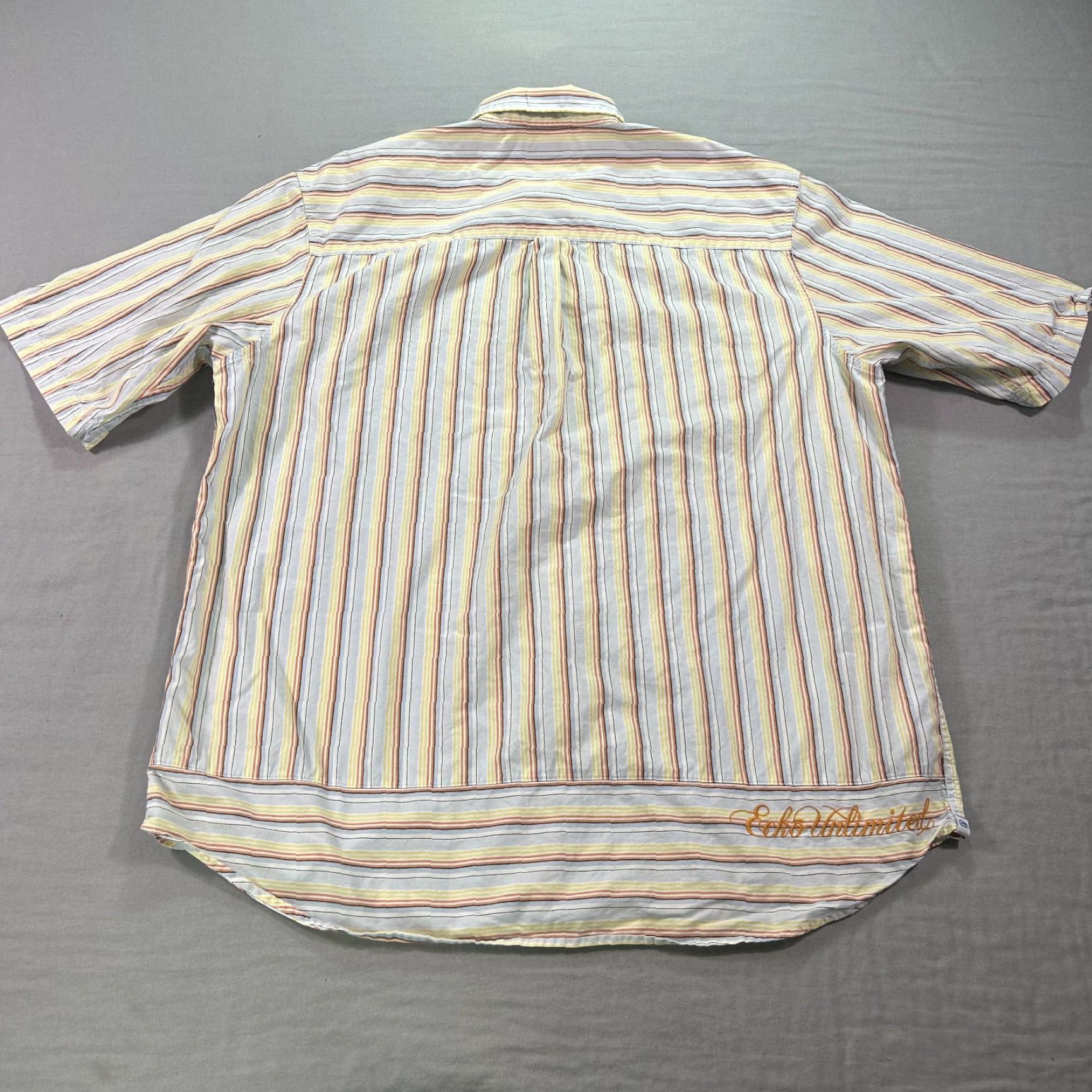 Ecko Unltd. VINTAGE Ecko Unltd Shirt Mens 2XL Striped Patchwork Button-Up Hip Hop Casual Size US XXL / EU 58 / 5 - 2 Thumbnail