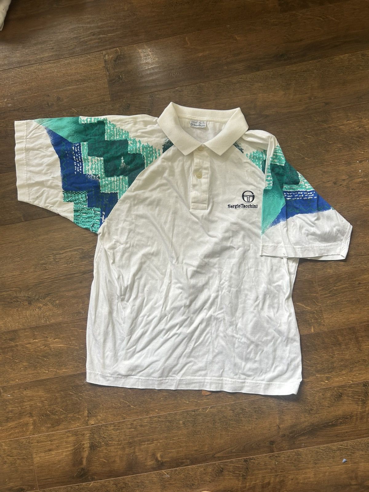 Sergio Tacchini Vintage 90s Sergio Tacchino short sleeve graphic polo shirt Size US M / EU 48-50 / 2 - 1 Thumbnail
