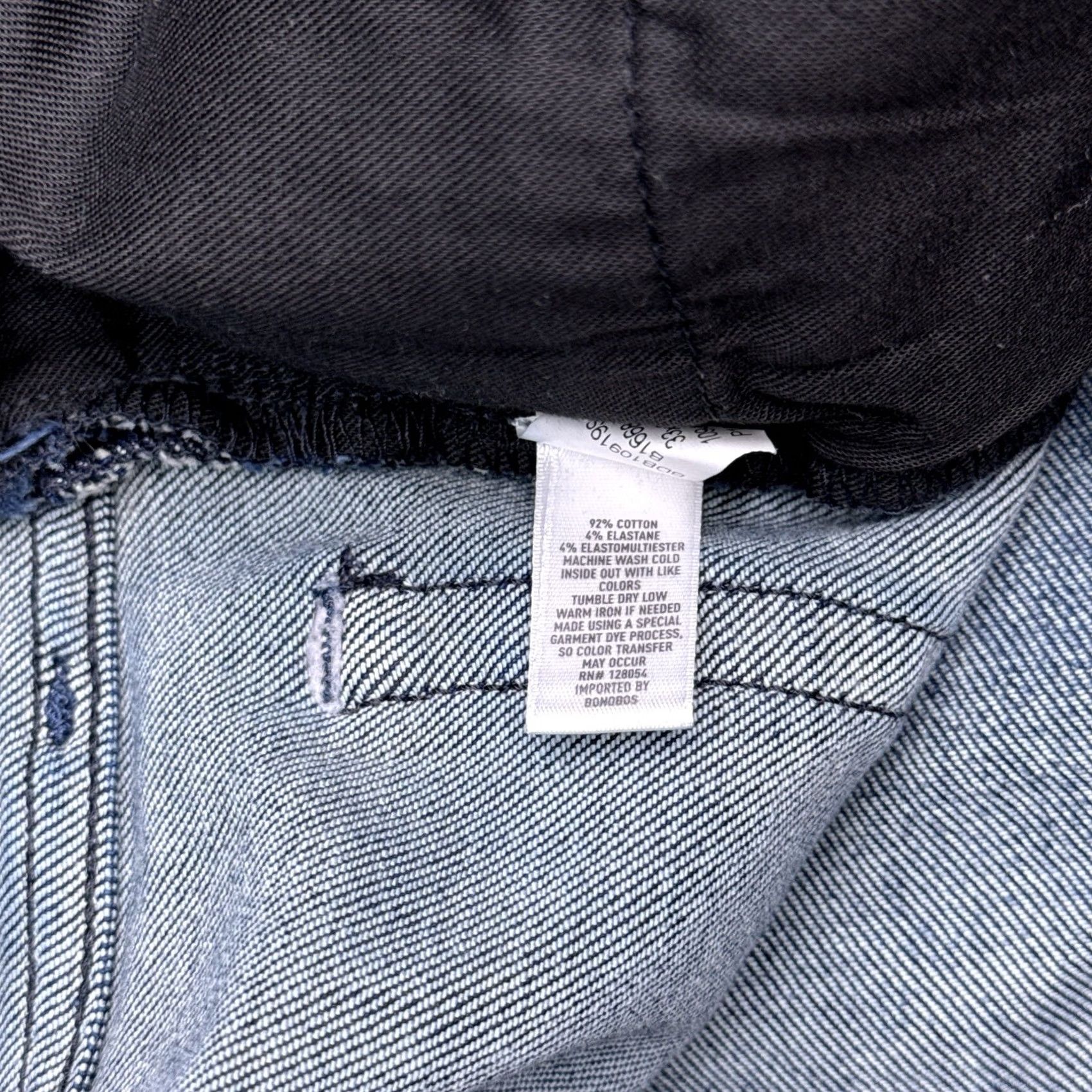 Bonobos Bonobos Jeans Mens Slim Stretch 33x30 Mid Rise Denim 5-Pocket Blue Tapered Logo 33W Inseam 30in Vintage No Size US 33 - 5 Thumbnail