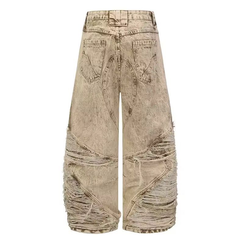 Jean Distressed Designer Streetwear Washed Y2k Denim Pants Jeans Size US 33 - 2 Thumbnail