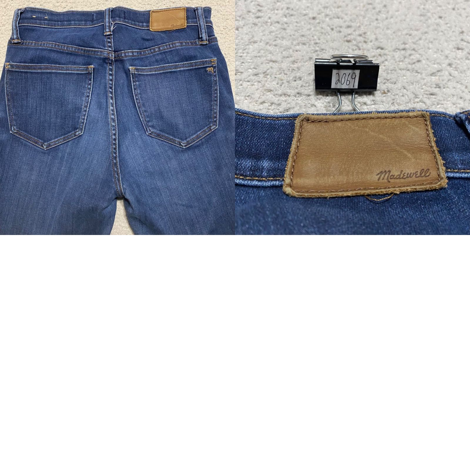 Madewell Madewell Jeans Blue Denim Dark Wash High Rise Skinny Tall 26 Womens 5-Pocket Stretch Pocket Solid Modern American Vintage: No Size 26" / US 2 / IT 38 - 9 Thumbnail