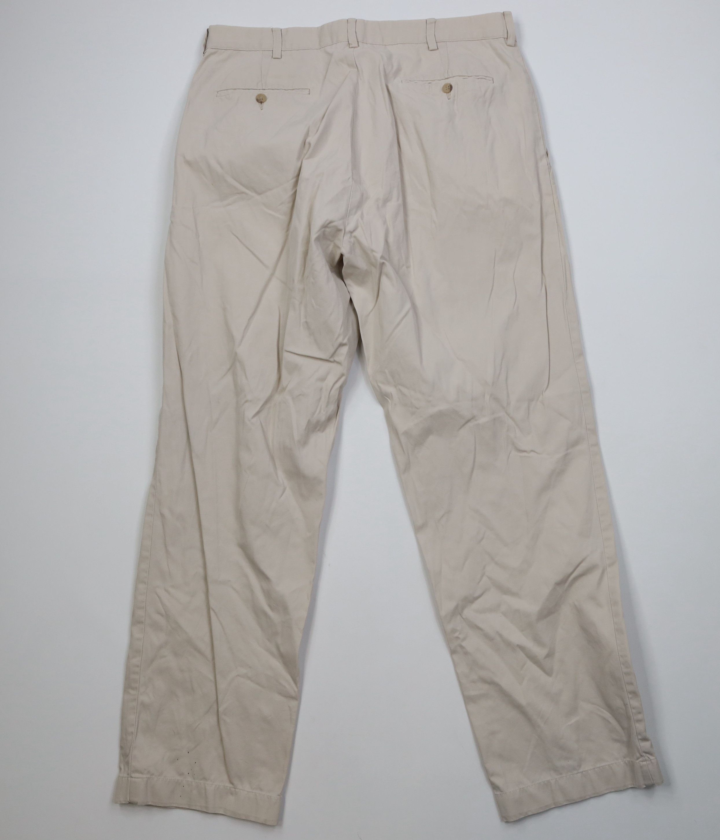 Polo Ralph Lauren Vintage 90s Ralph Lauren Wide Leg Chino Pants Beige Cotton Size US 34 / EU 50 - 9 Thumbnail