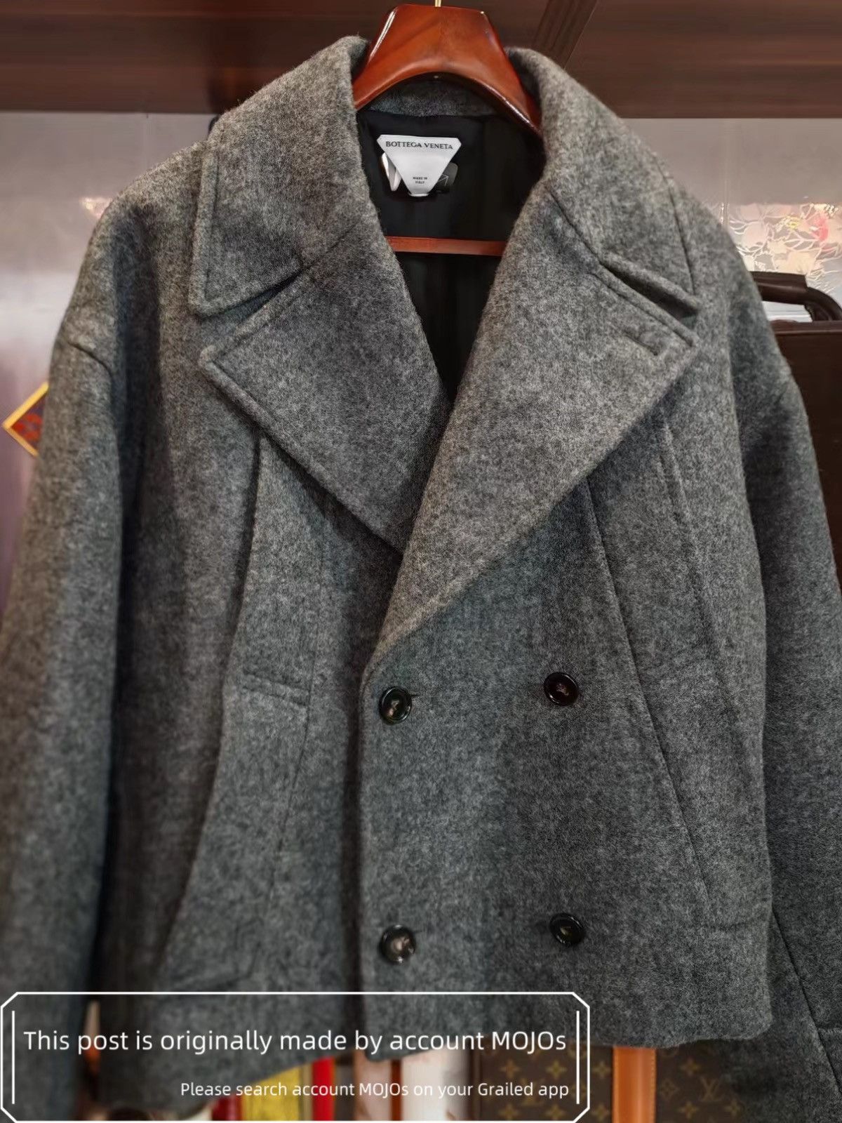 Bottega Veneta Sz 50 Bottega Veneta Dark Gray Wool Coat mojos24829 Size US M / EU 48-50 / 2 - 1 Thumbnail
