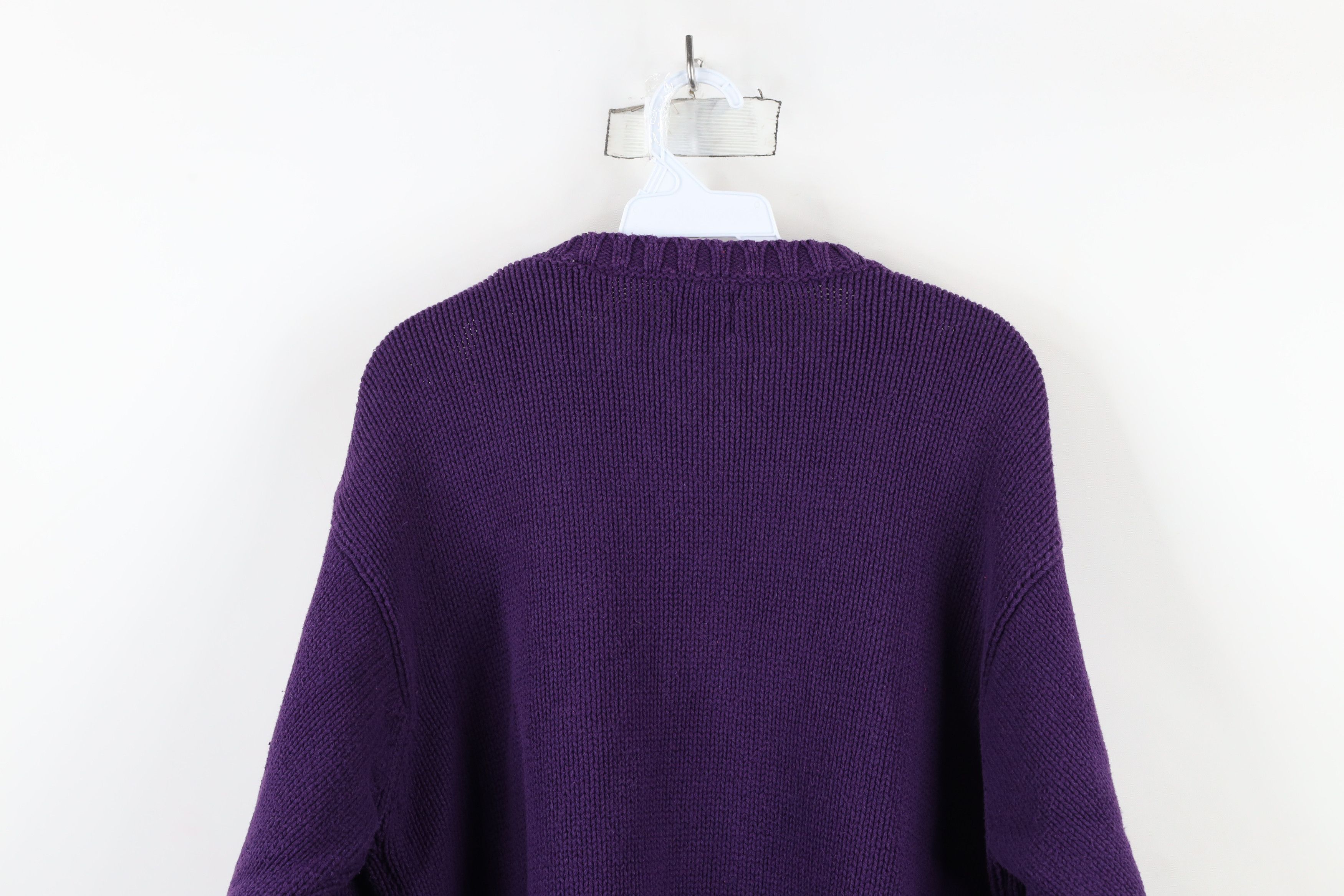 Gap × Vintage Vintage 90s Gap Blank Cotton Knit Crewneck Sweater Purple Size M / US 6-8 / IT 42-44 - 8 Thumbnail