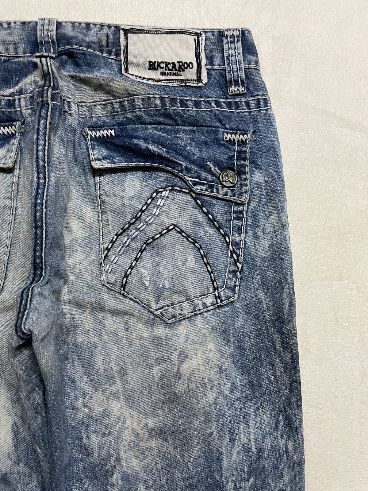 Japanese Brand Vintage Buckaroo Rusty Acidwash Distress Ripped Jeans Size US 37 - 12 Thumbnail