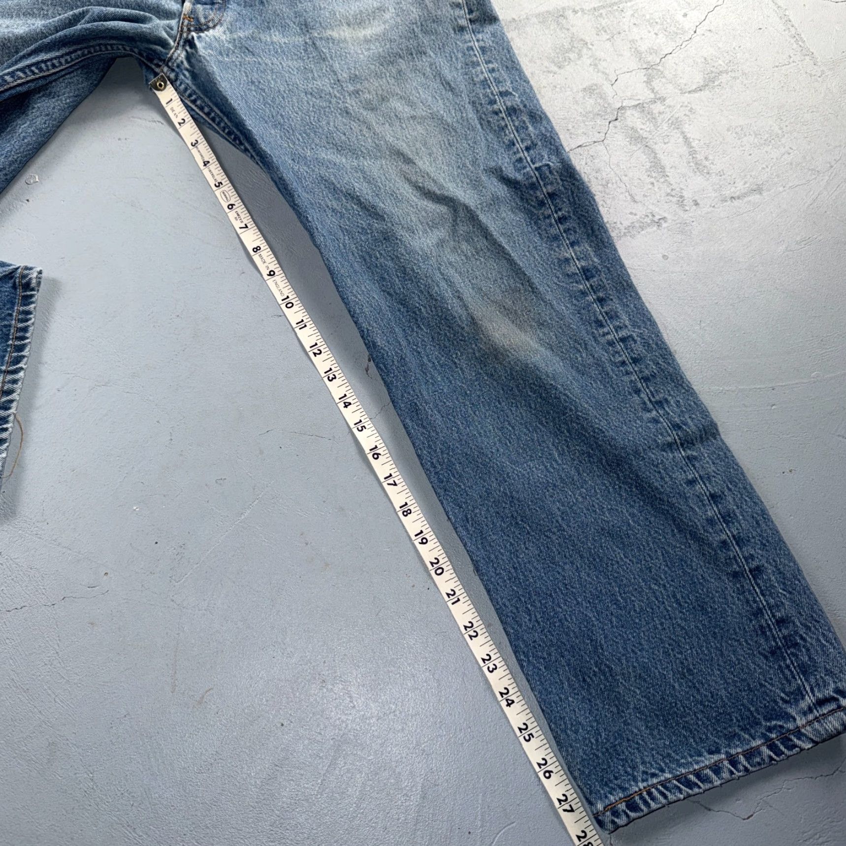 Levi's Levi's 501 Jeans Hardware Vintage 90s USA 38x32 Blue Light Wash Regular Mens Straight 5-Pocket Denim Cotton Size US 38 / EU 54 - 6 Thumbnail