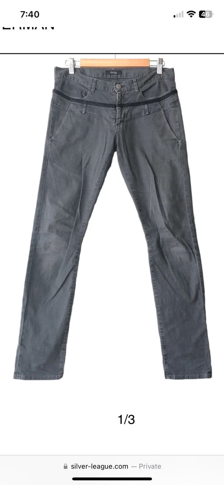 image of Undercover Double Waist Chino Pant - Ss11 "underman" in Grey, Men's (Size 30)