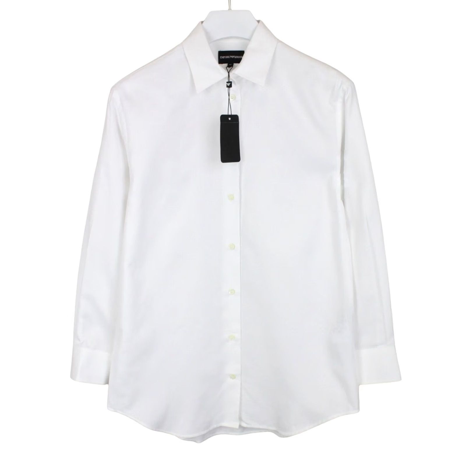 Emporio Armani EMPORIO ARMANI Shirt Women's EU 40 White Button-Up Collared Spread Collar Cotton Long Sleeve Casual Everyday Mens Womens Girls Boys Size S / US 4 / IT 40 - 2 Thumbnail
