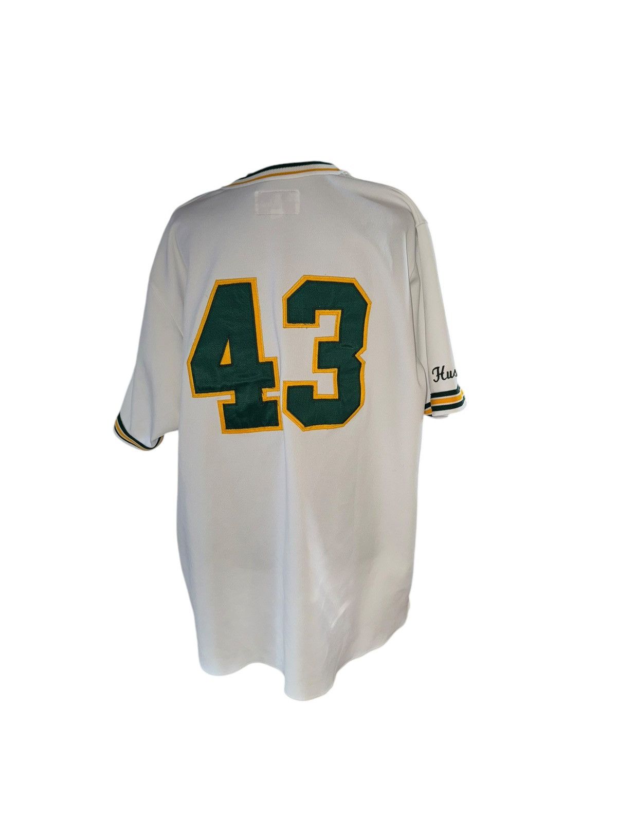 Vintage VTG 90s Made in USA HOOVER jersey in green and yellow sz 2xl Size US XXL / EU 58 / 5 - 4 Thumbnail