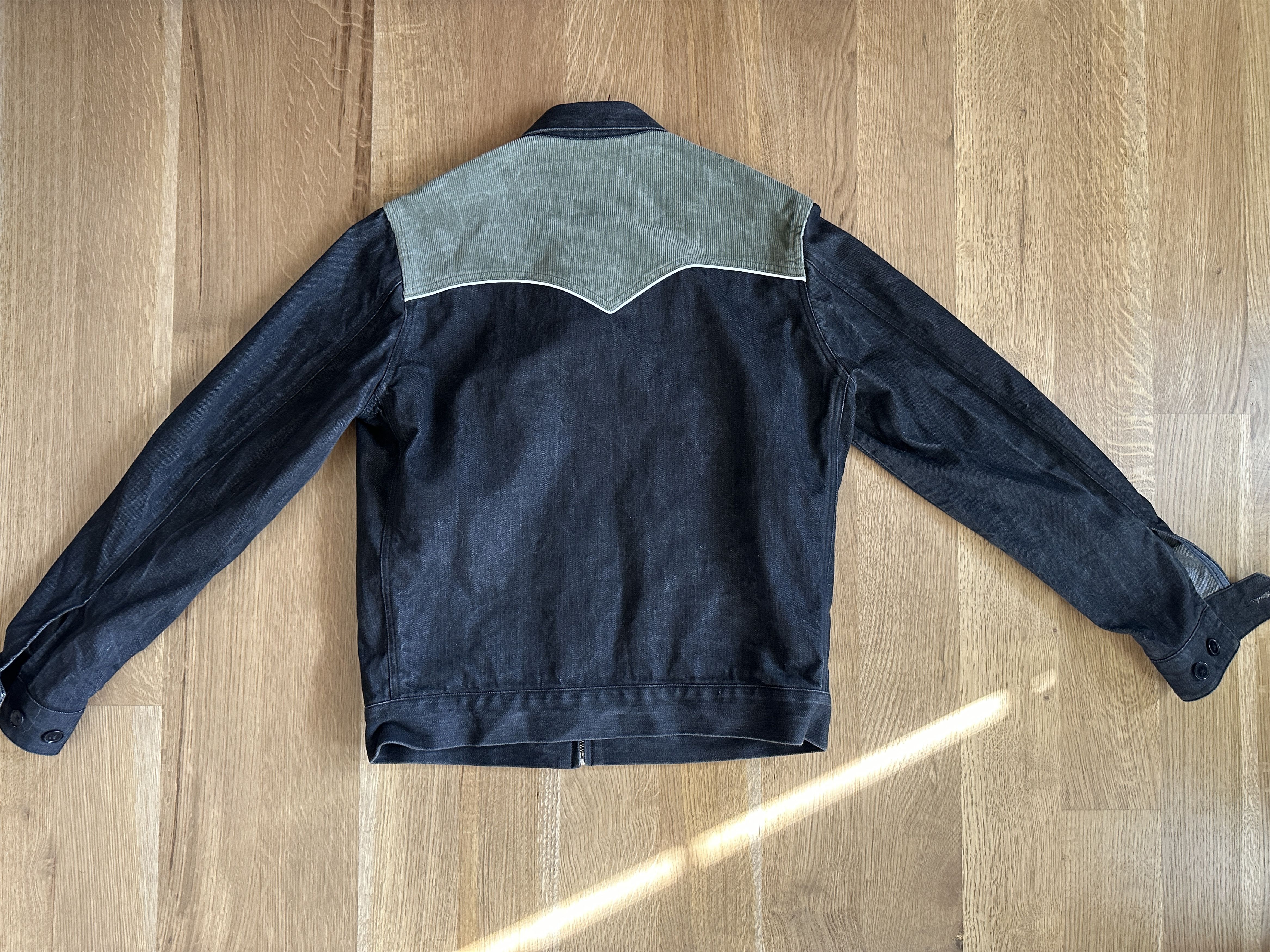 Basic Rights Two Tone Denim and Corduroy Western Jacket - Green and Black Size US S / EU 44-46 / 1 - 6 Thumbnail