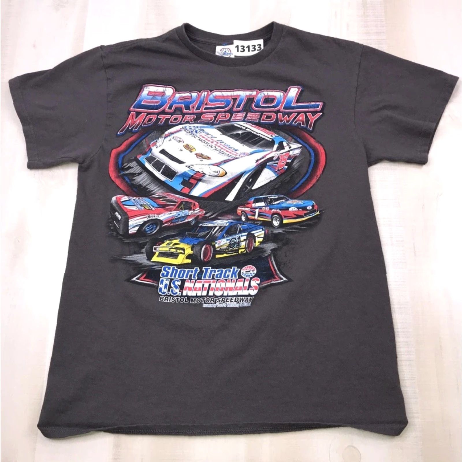 Delta Delta Bristol Motor Speedway Short Track U.S Nationals Graphic T Shirt Gray Medium Mens Short Sleeve Cotton Blend Size US M / EU 48-50 / 2 - 2 Thumbnail