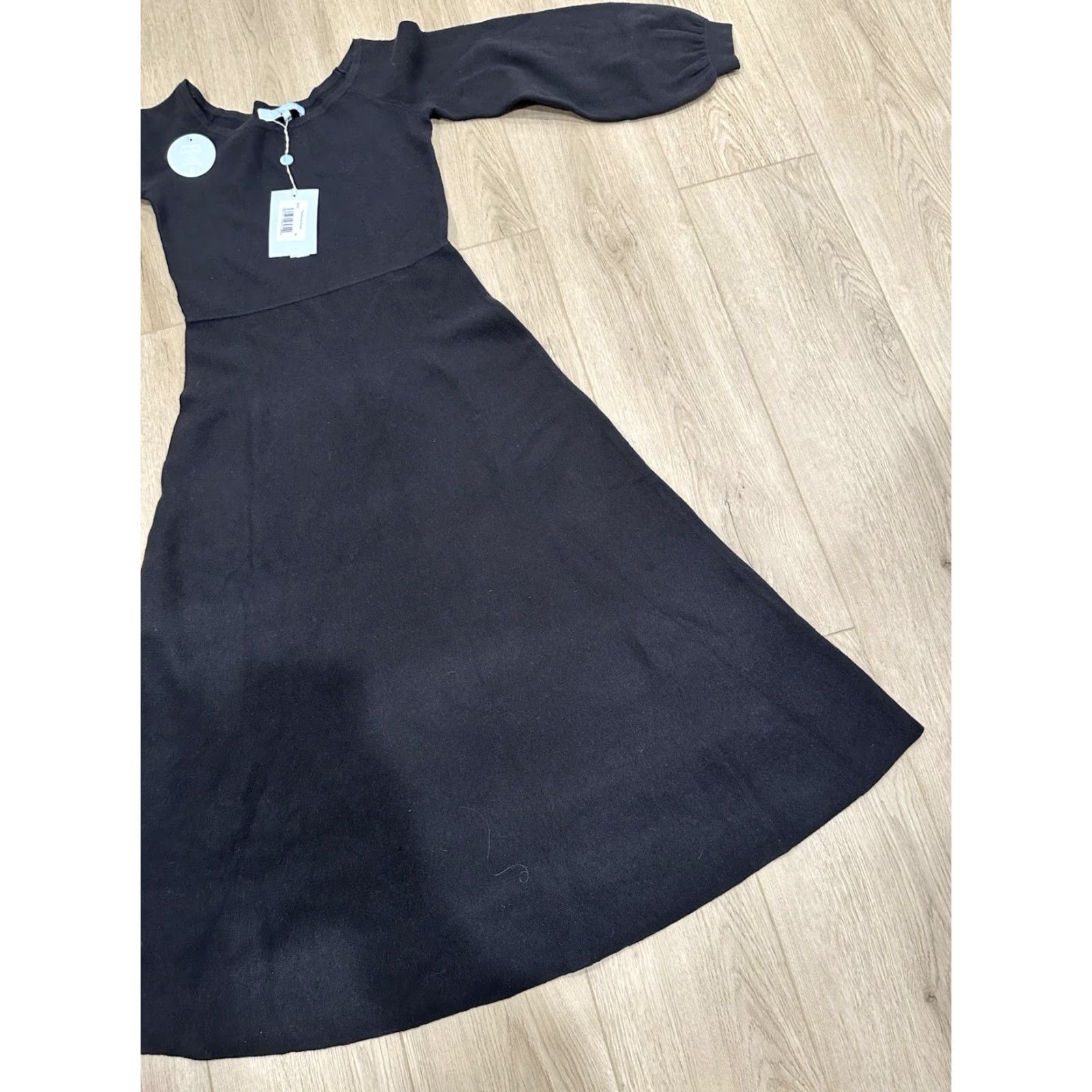 Vintage Hill House NWT Dress Black Sweater Knit Midi Long Sleeve Elegant Medium Size M / US 6-8 / IT 42-44 - 2 Thumbnail