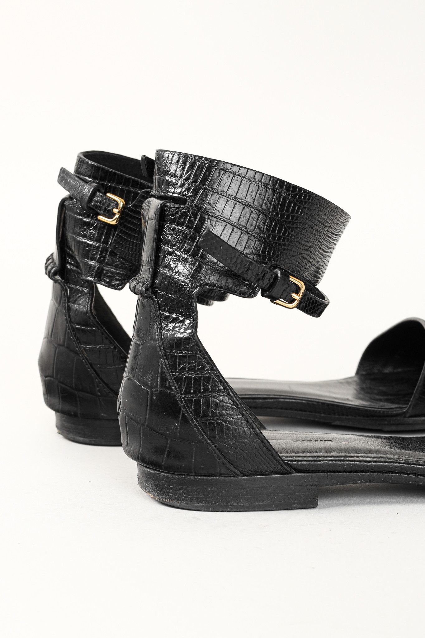 Alexander Wang Alexander Wang Elsa Black Croc-Embossed Leather Flats Size US 6.5 / IT 36.5 - 9 Thumbnail