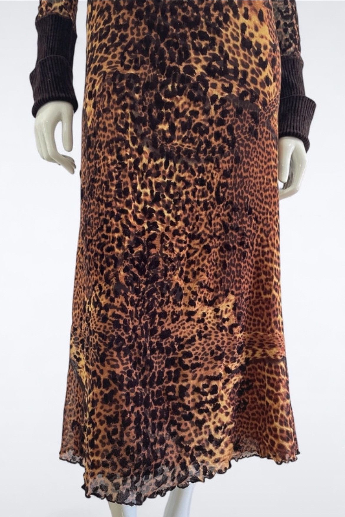 Leopard Print Turtleneck Maxi Dress By Jean Paul Gaultier