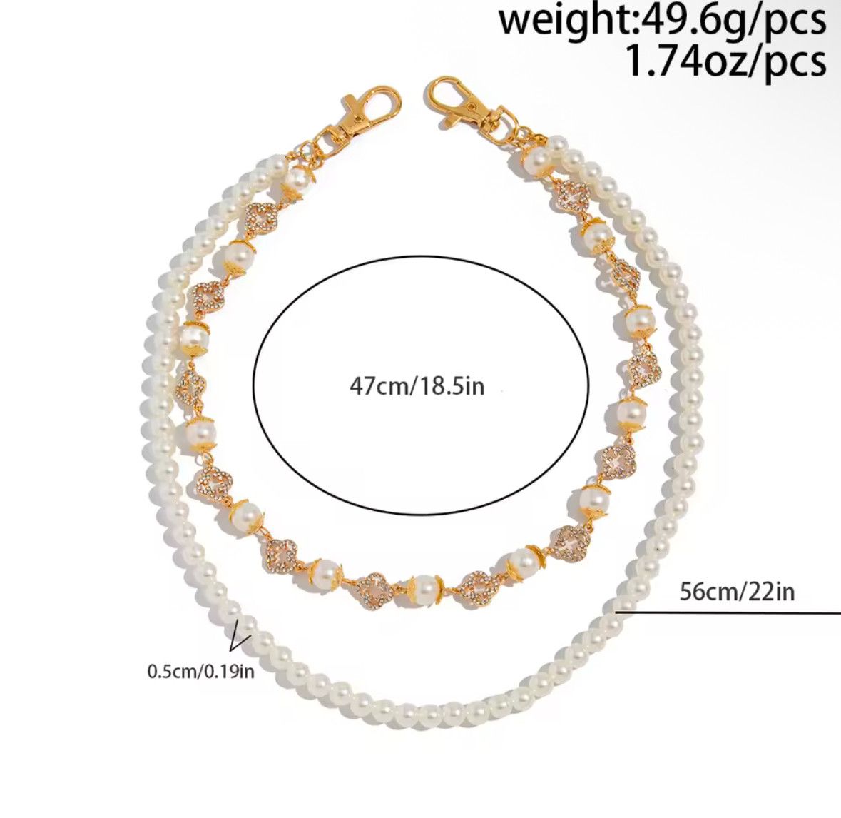 Other Exquisite Four-leaf Imite Pearl Keychain Wallet Belt Chain Size ONE SIZE - 3 Thumbnail