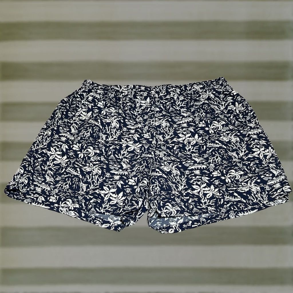 Vintage Columbia Trunks Mens Large Blue PFG Tropical Drawstring Elastic Waist Pockets Swimming Bottom Short Size US 33 - 1 Thumbnail