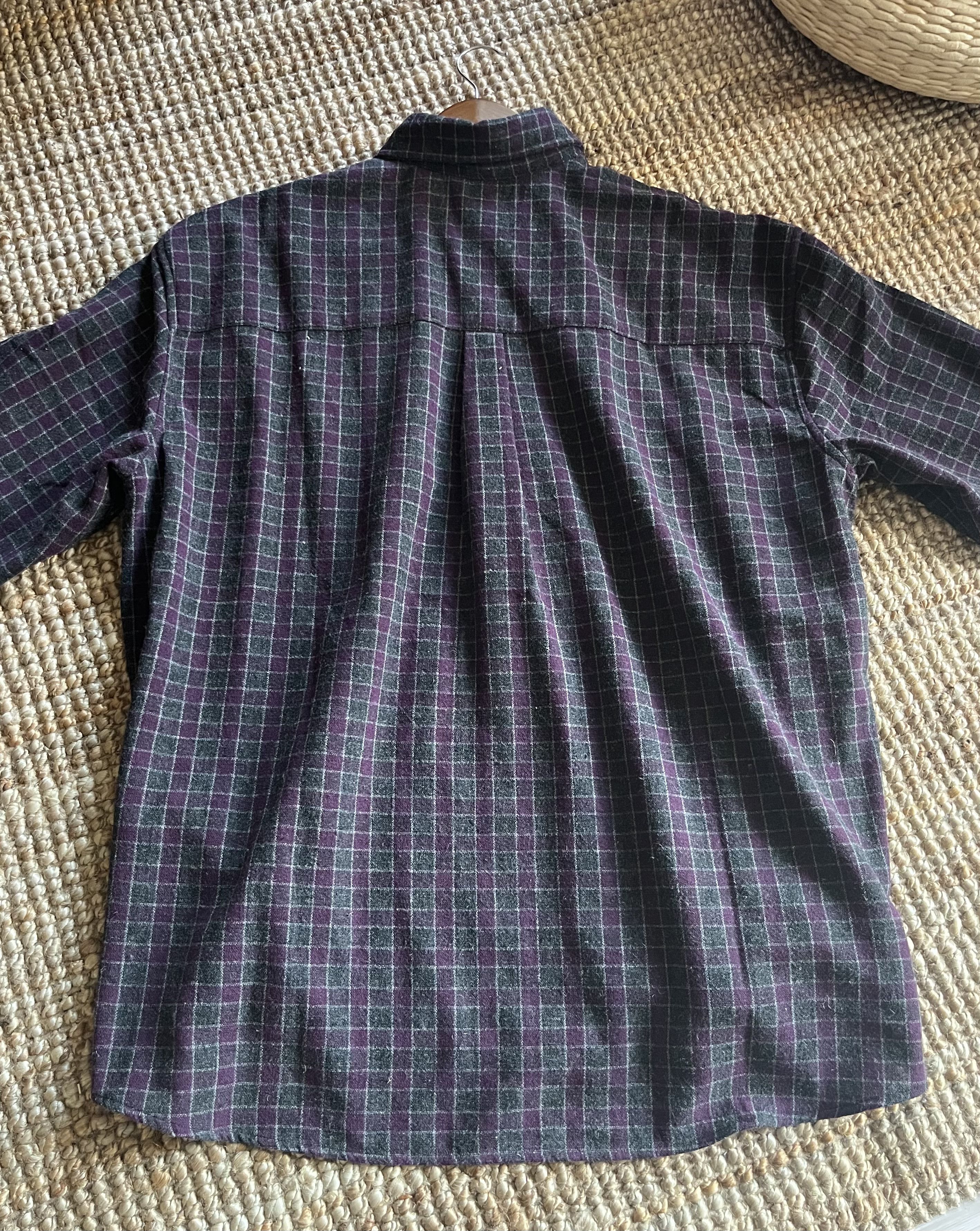 Our Legacy Our Legacy Borrowed BD Shirt Purple Grey Wool Size US M / EU 48-50 / 2 - 2 Thumbnail