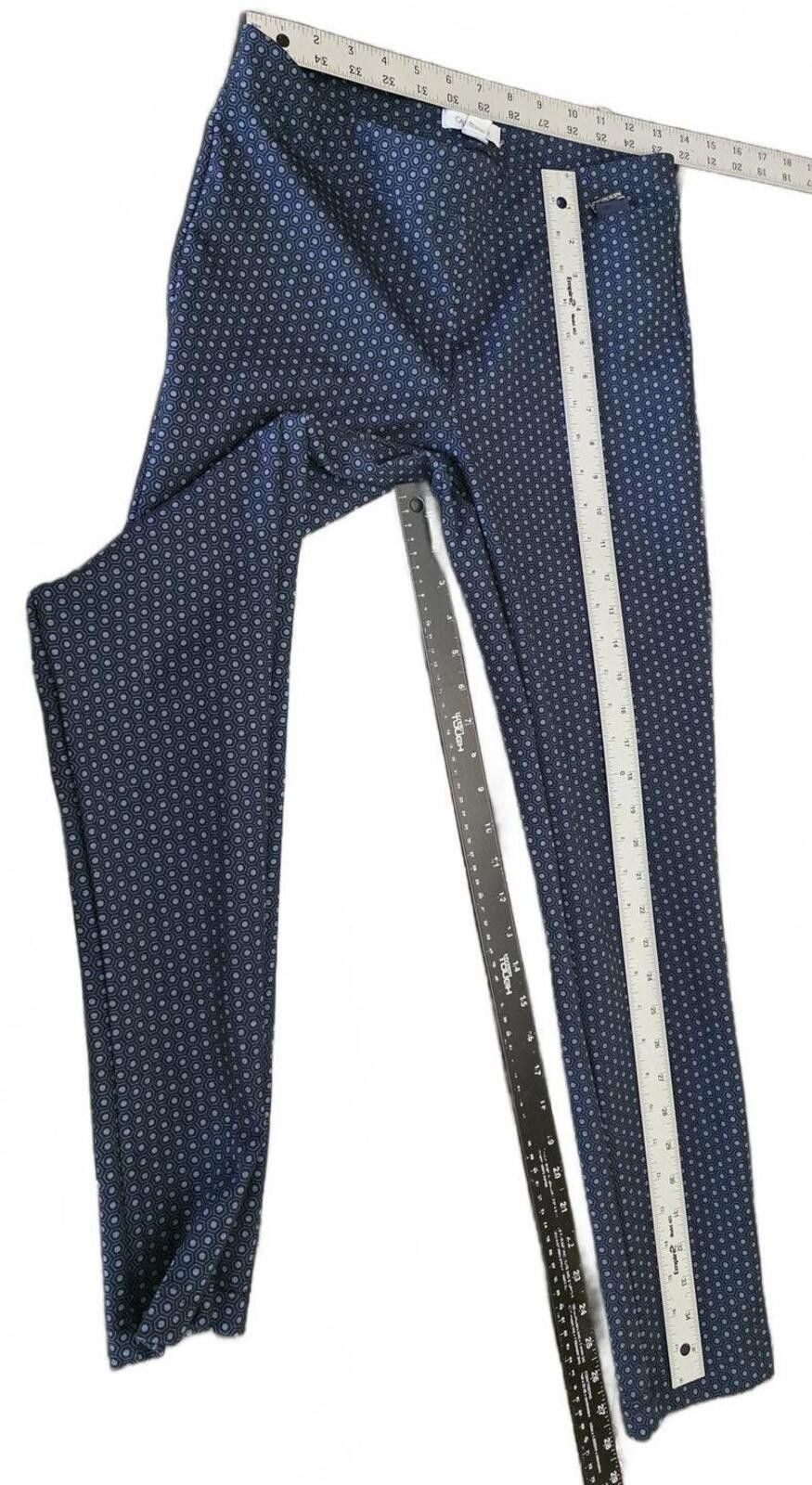 Calvin Klein Calvin Klein Navy Patterned Straight Leg Pants Size Small Size 28" / US 6 / IT 42 - 7 Thumbnail