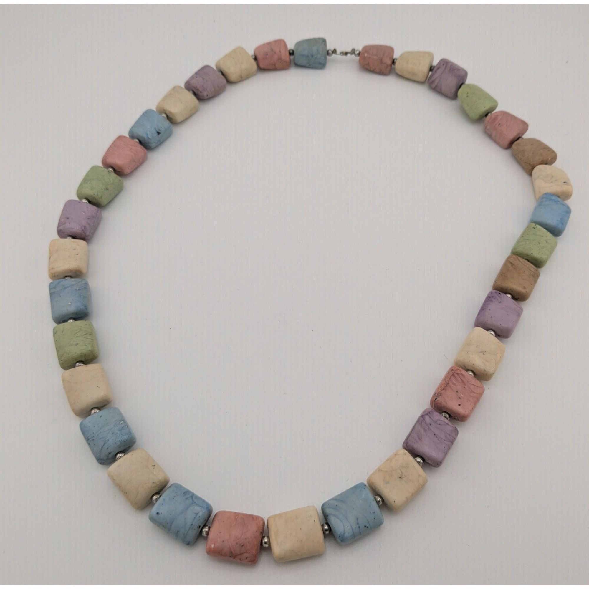 Other Vintage Pastel Faux Stone Marbled Beaded Necklace Size ONE SIZE - 4 Thumbnail