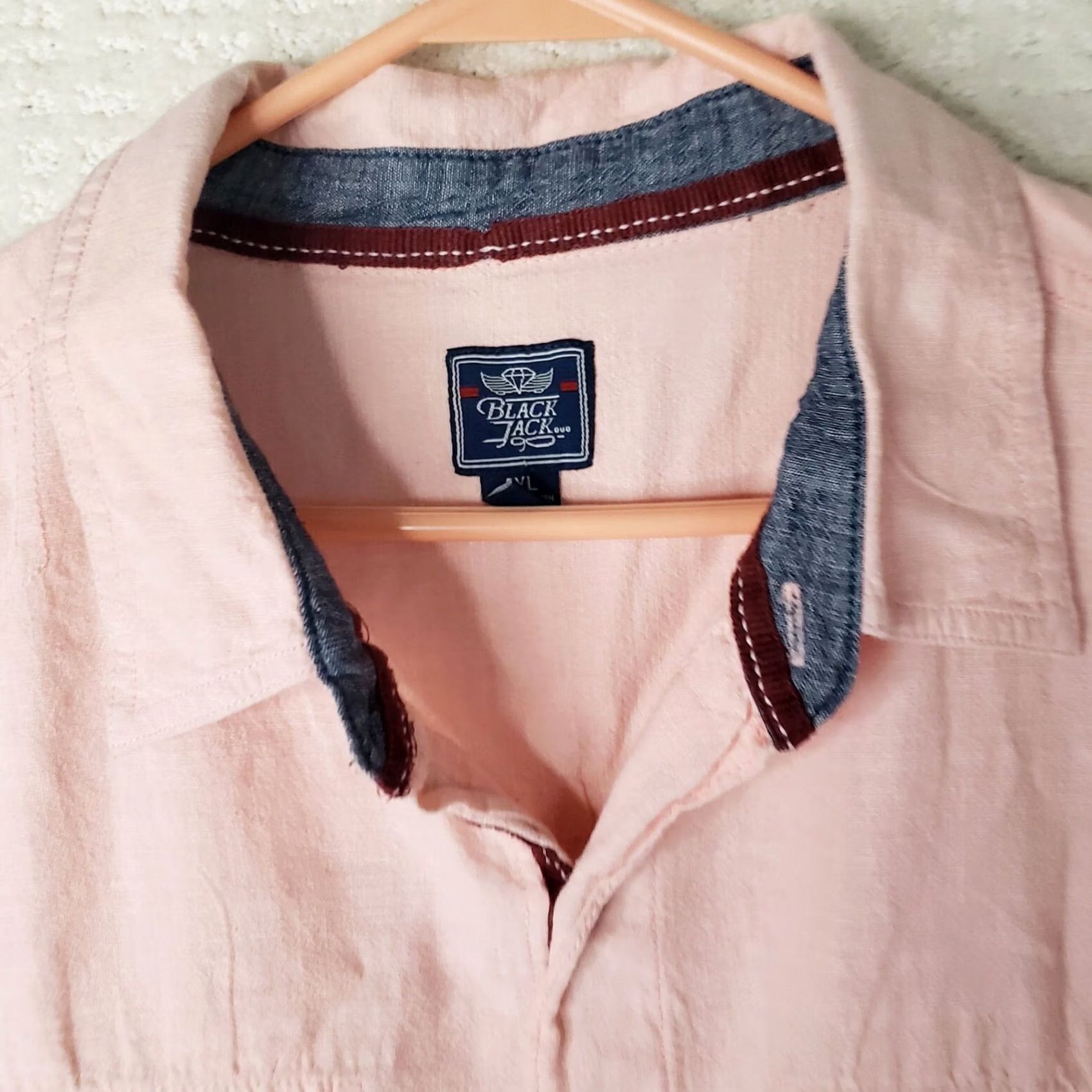 Pinko Black Jack Button Down Shirt 4XL Coral Pink Short Sleeve Pockets Men Size US XXL / EU 58 / 5 - 7 Thumbnail