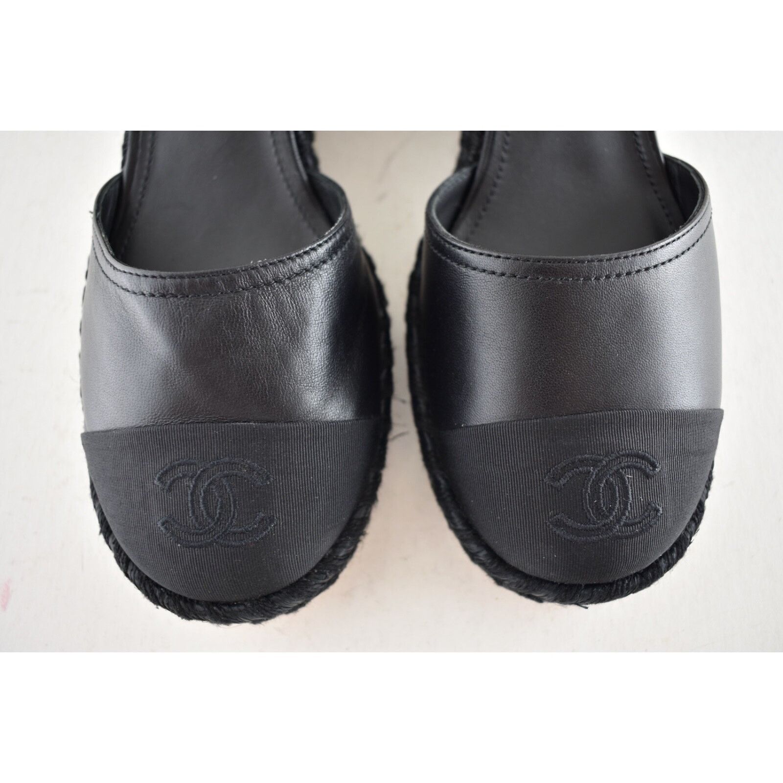 Chanel Chanel 23P Black Lambskin Cord Espadrille CC Logo Ankle Size US 8 / IT 38 - 10 Thumbnail