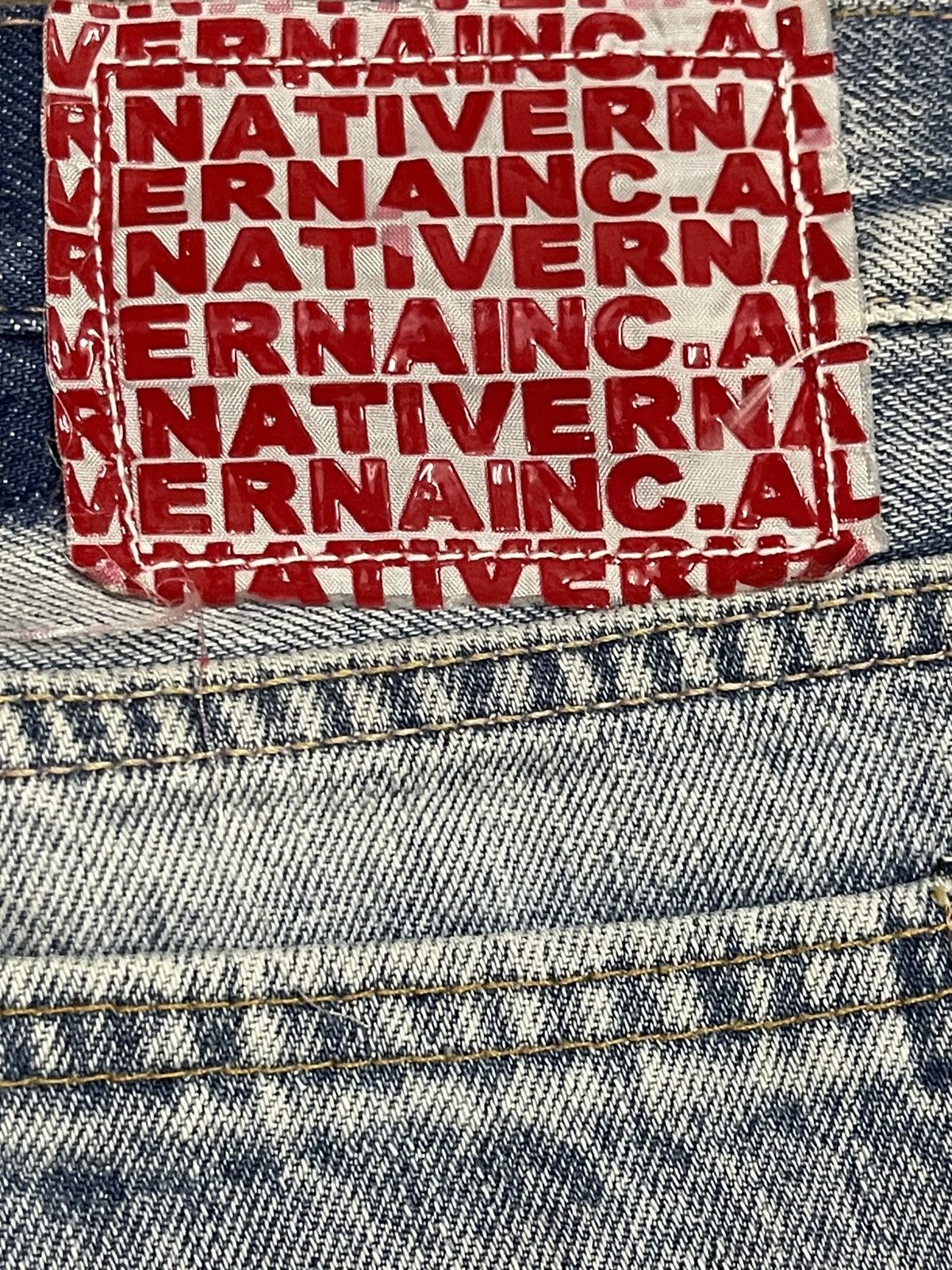 14th Addiction Vintage Japanese R.N.A Blue Bleached Distressed Loose Jeans Size US 34 / EU 50 - 9 Thumbnail
