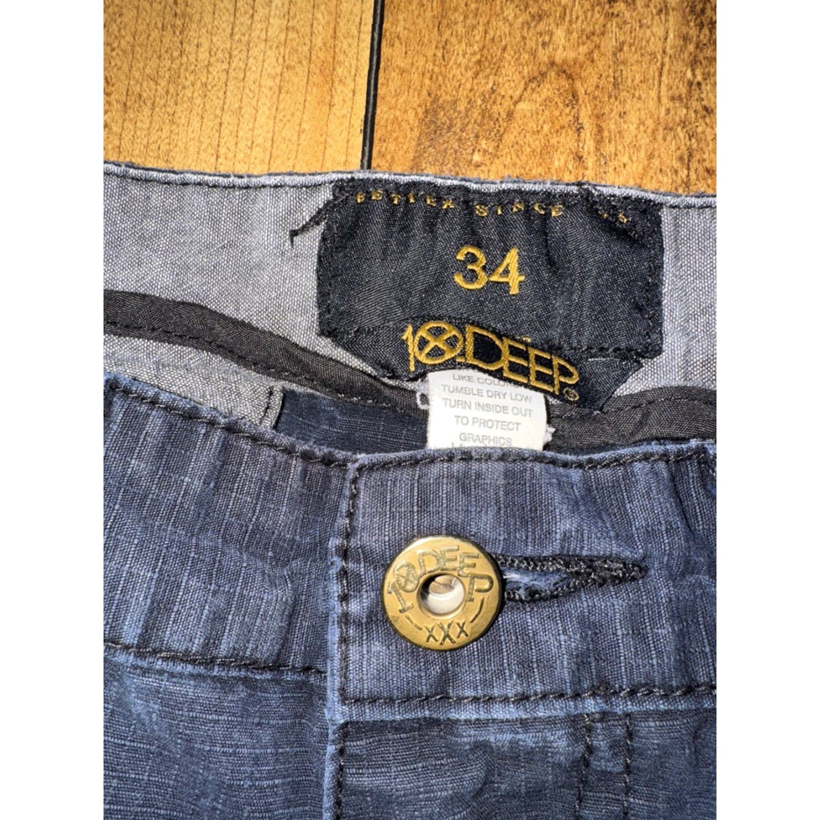 Vintage 10.Deep Cargo Shorts Navy Blue Mens Size 34 Utility Streetwear Skater Military Outdoors Hiking Cotton Cargo Boys/Girls? Size US 34 / EU 50 - 4 Thumbnail