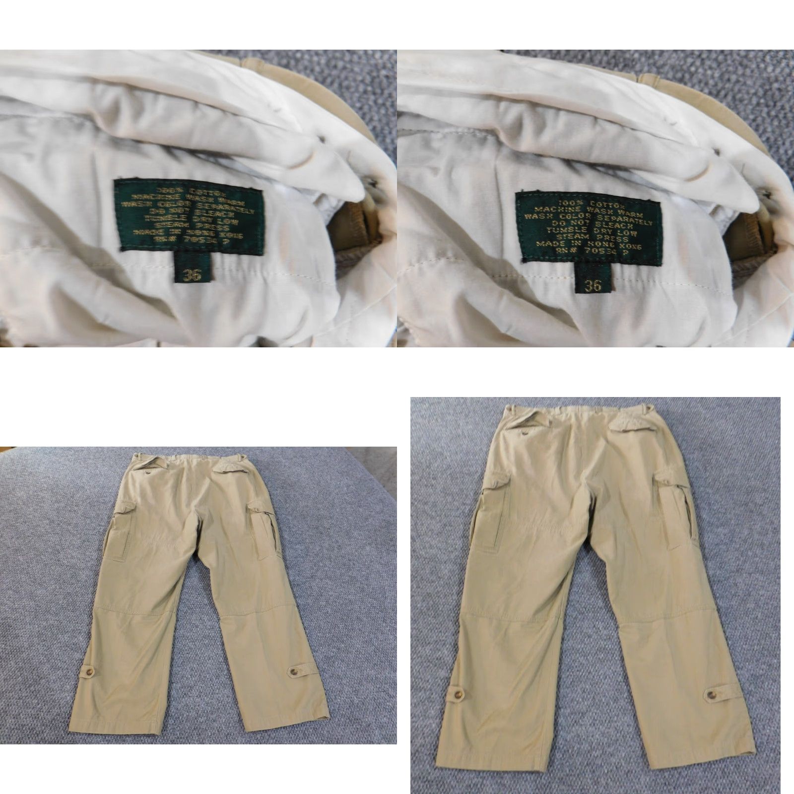Orvis Orvis Cargo Pants mens 36x28 Beige Canvas Cotton Front Flat Front Zip 28 Inseam Pants City Size US 36 / EU 52 - 8 Thumbnail