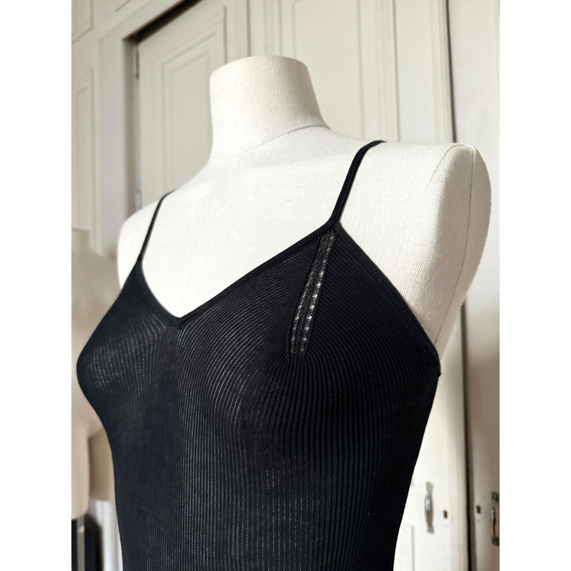 Jean Paul Gaultier Black Ribbed Knit Top Size S / US 4 / IT 40 - 3 Thumbnail