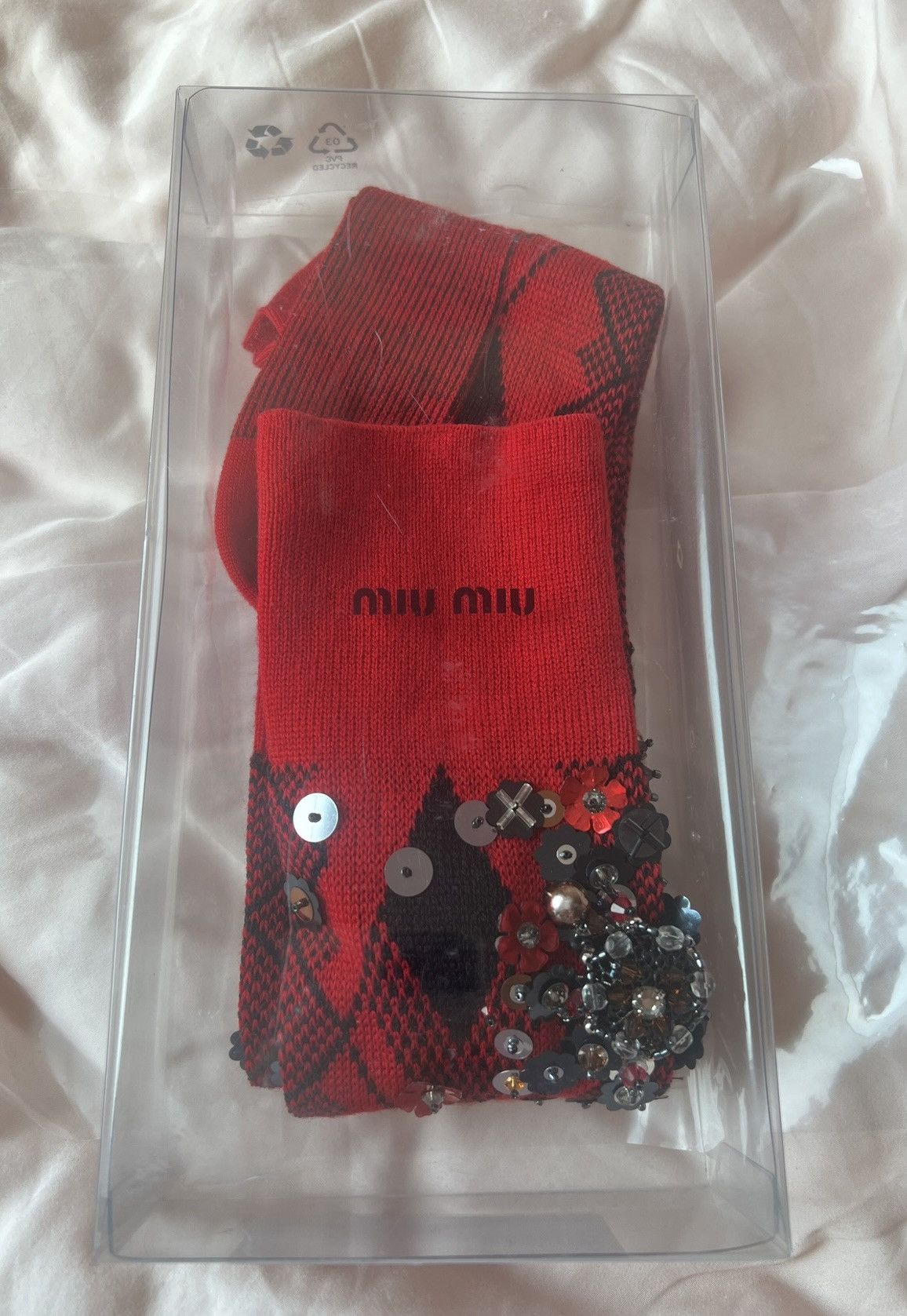 Miu Miu 🔥 Miu Miu Girl runway Sequins socks Size ONE SIZE - 6 Thumbnail